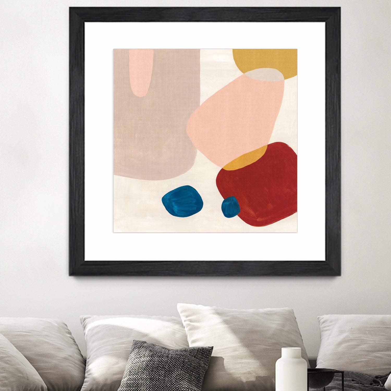 Pink Pebbles III by Eva Watts on GIANT ART - blue shapes