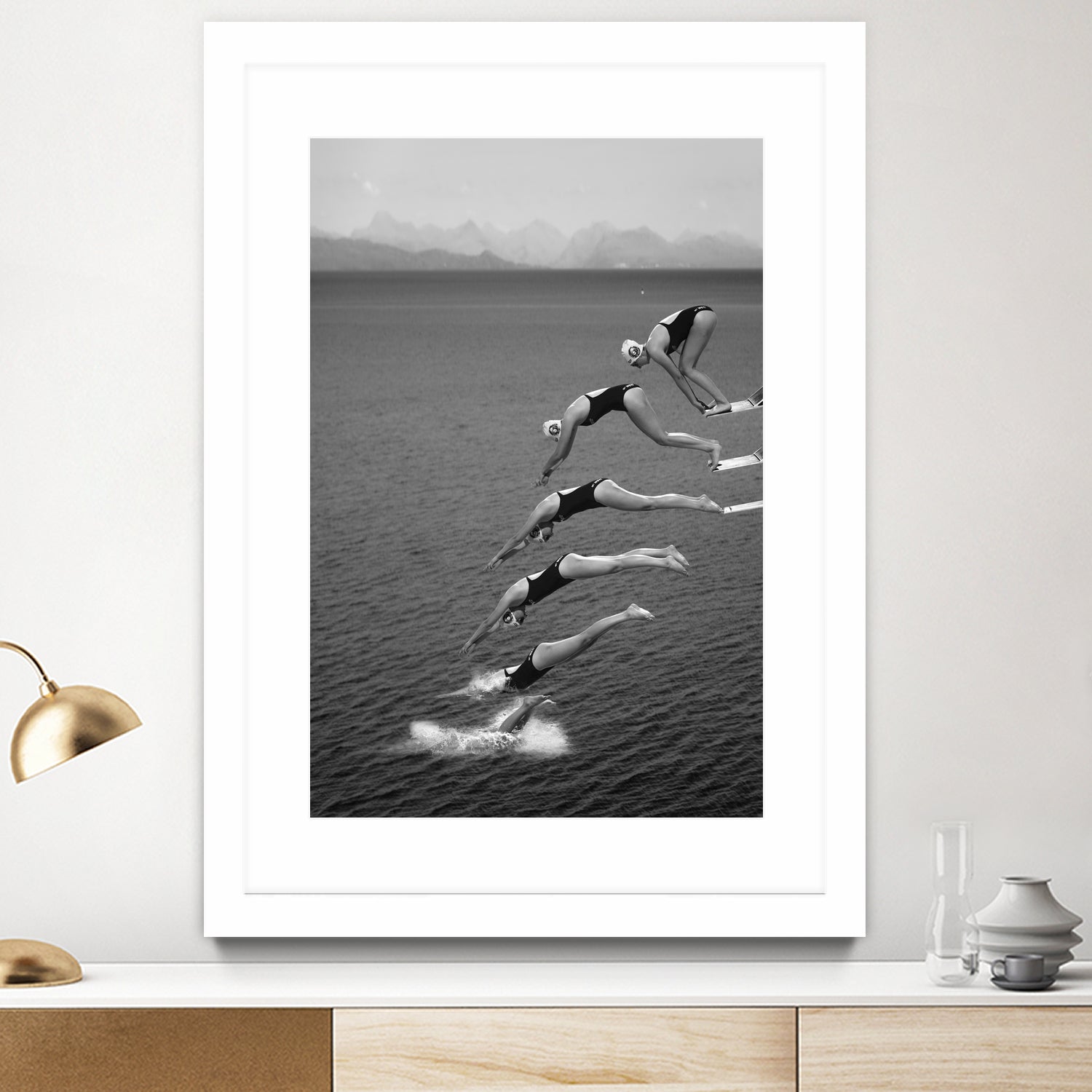 The beauty of diving by Greetje on GIANT ART - black and white photography quick