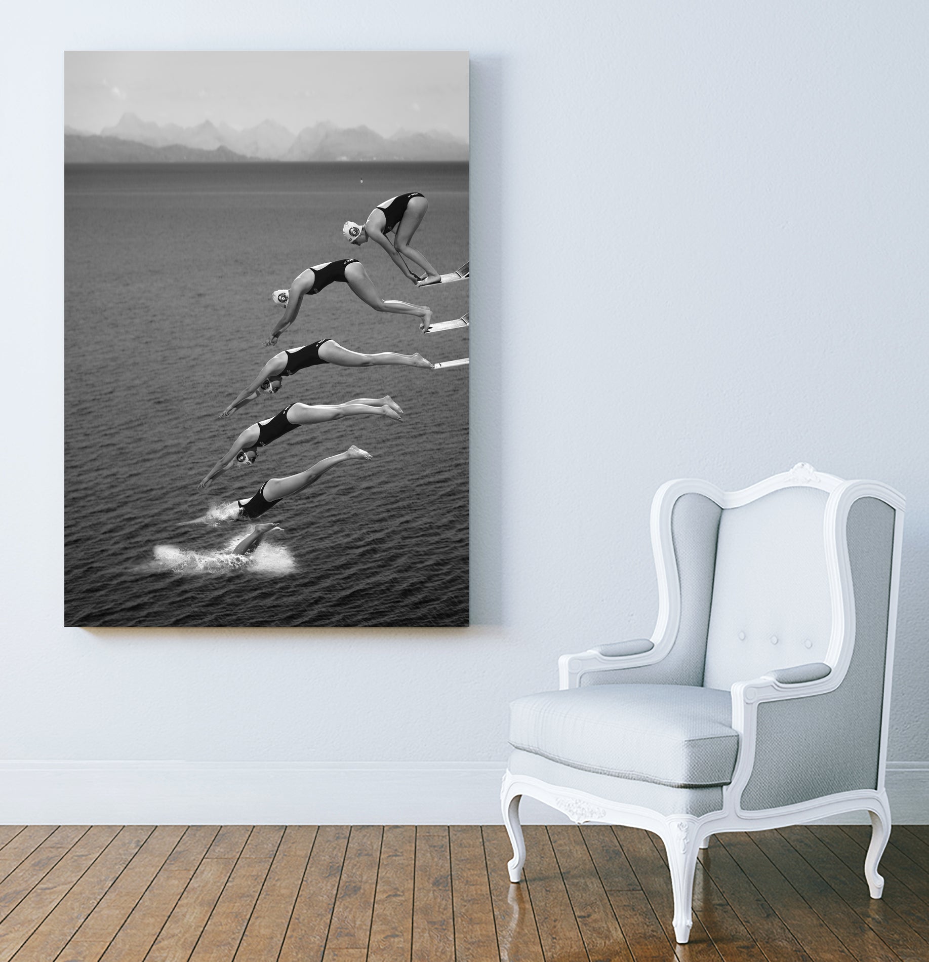 The beauty of diving by Greetje on GIANT ART - black and white photography quick