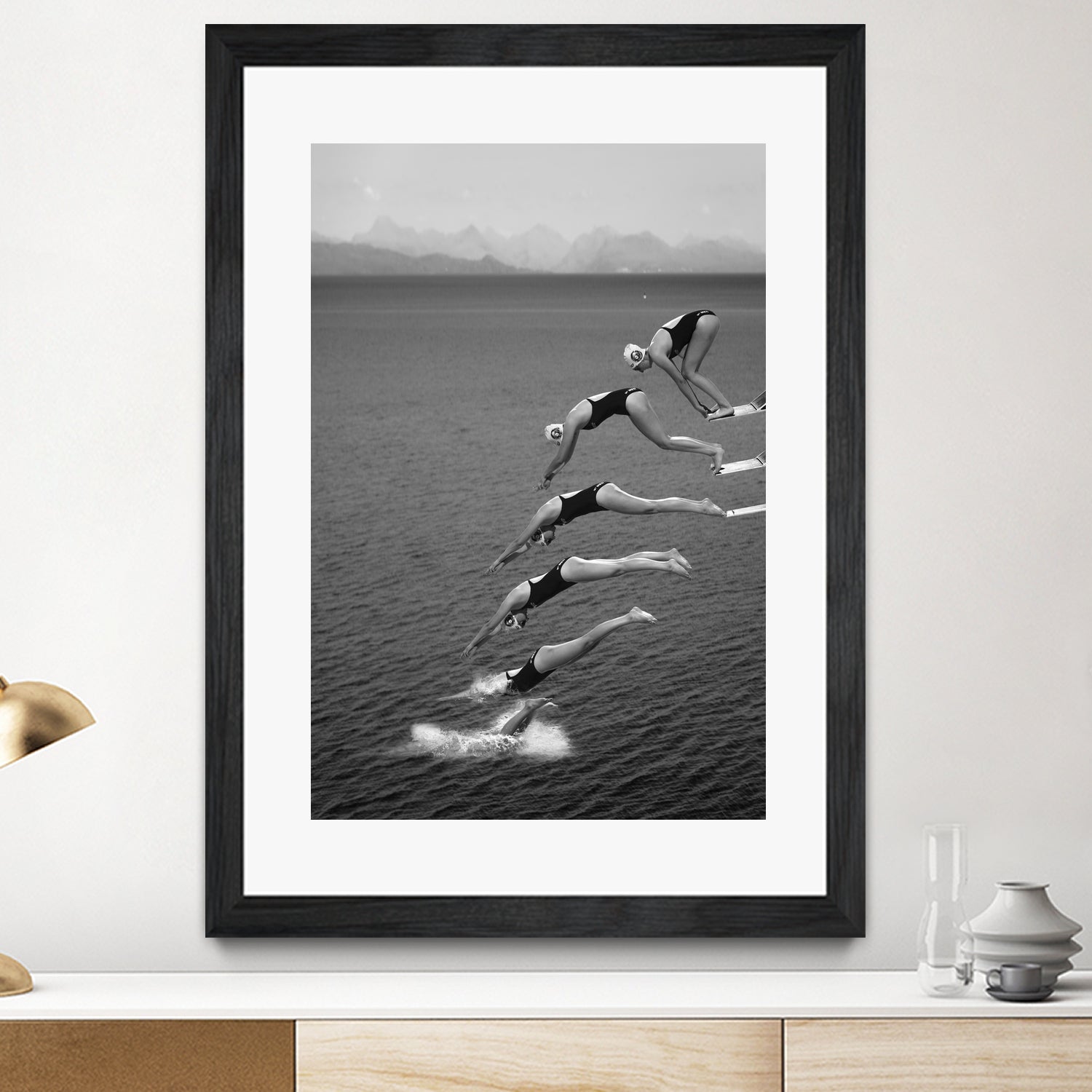 The beauty of diving by Greetje on GIANT ART - black and white photography quick