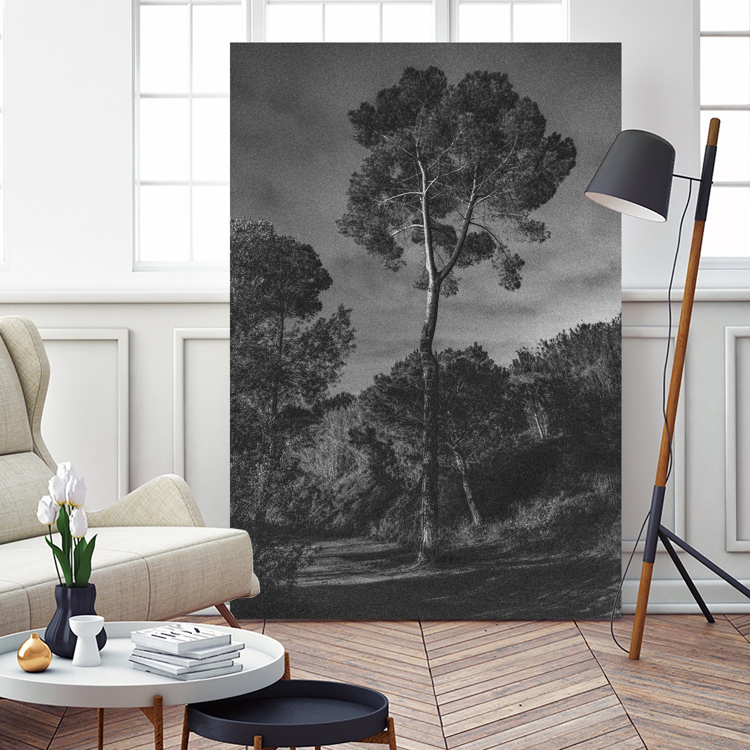 Arbores by Pepa on GIANT ART - black botanical framed canvas