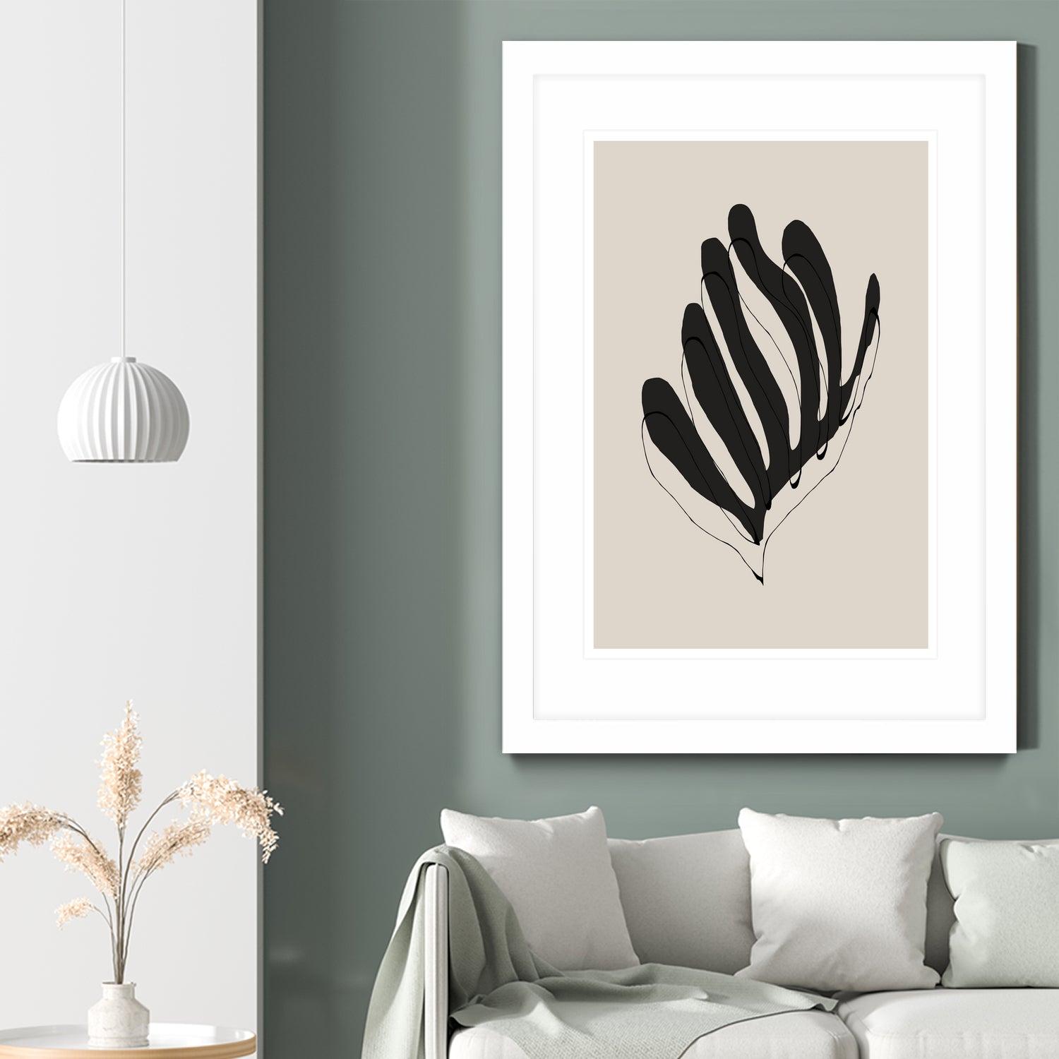 Abstract Leaf Lines by THE MIUUS STUDIO on GIANT ART - flowers and plants minimalist art