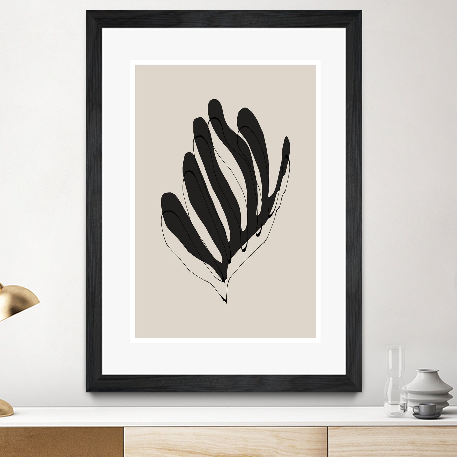 Abstract Leaf Lines by THE MIUUS STUDIO on GIANT ART - flowers and plants minimalist art