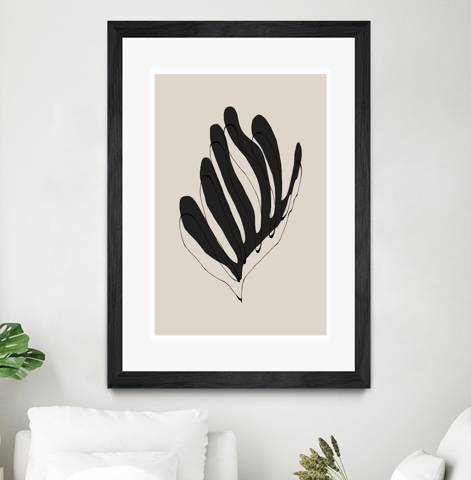 Abstract Leaf Lines by THE MIUUS STUDIO on GIANT ART - flowers and plants minimalist art