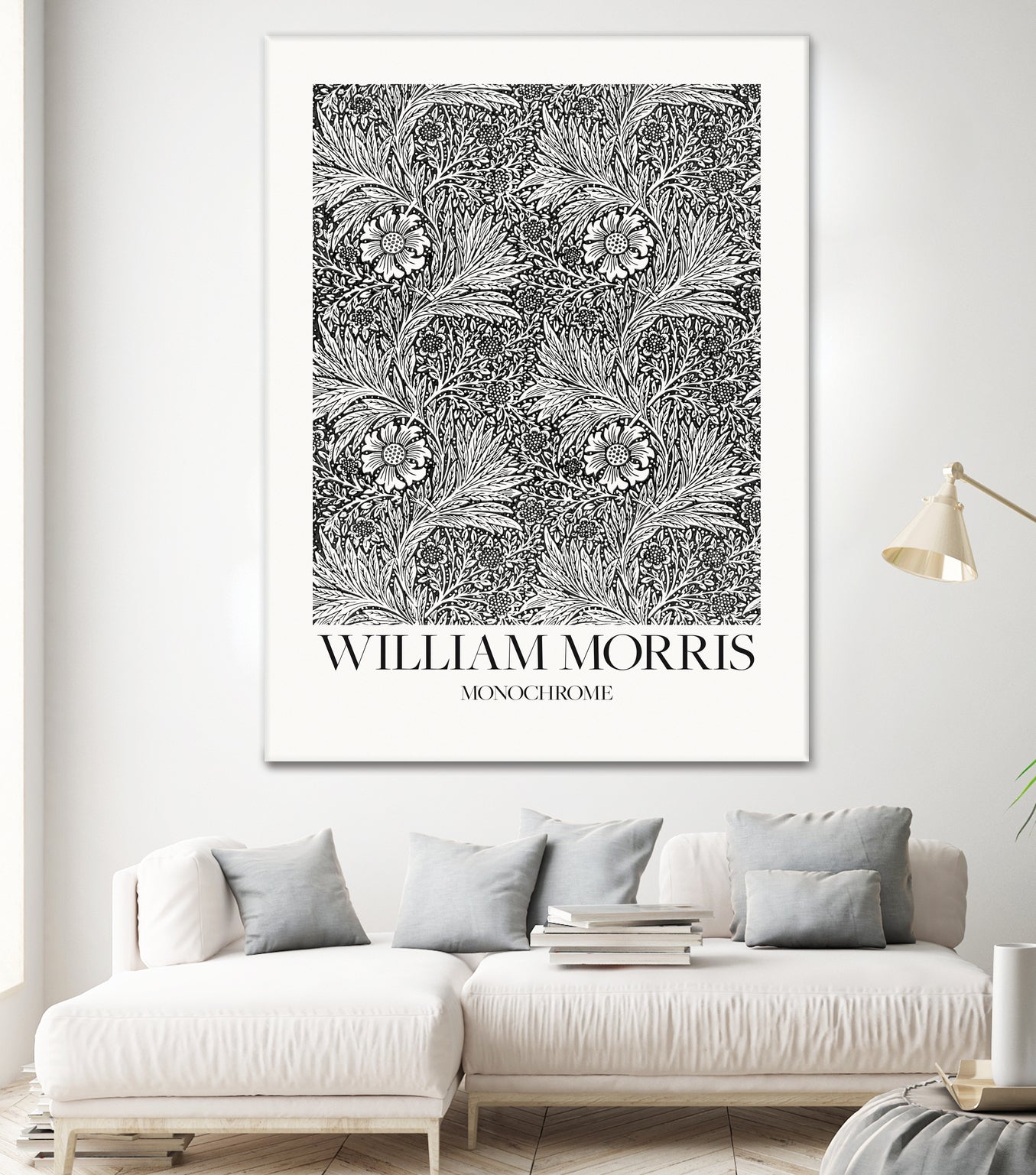 Marigold Monochrome by William Morris on GIANT ART - william morris flowers and plants william morris