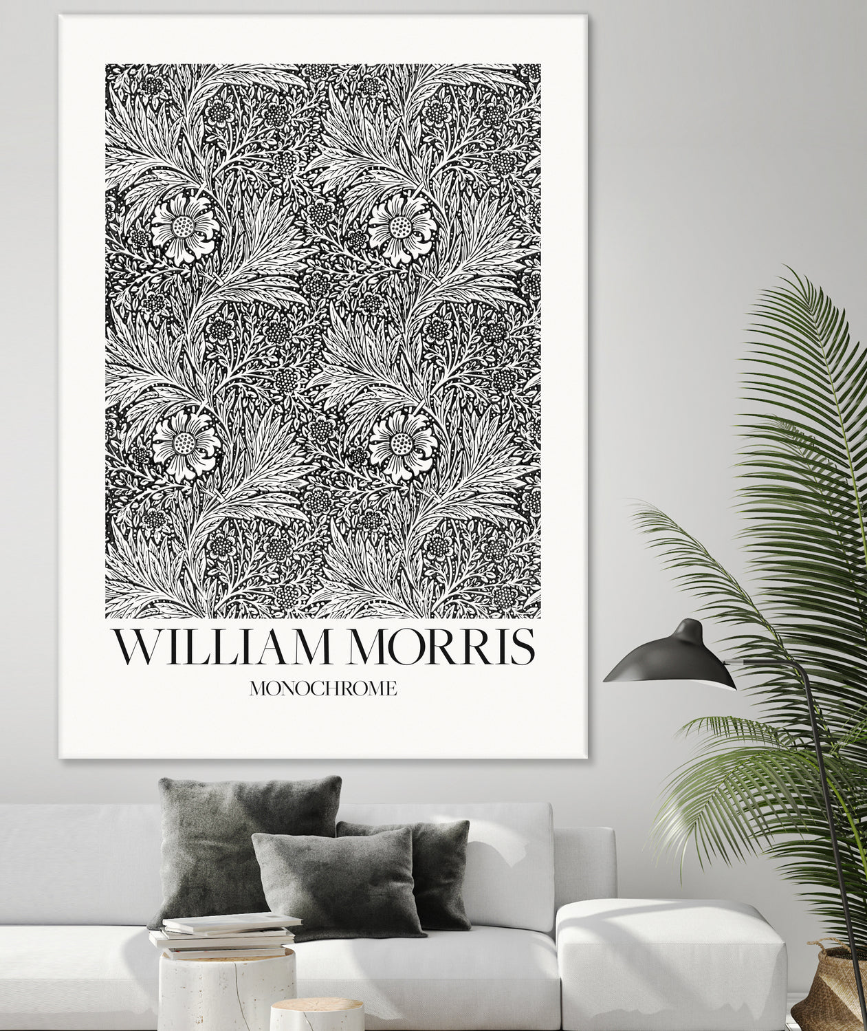 Marigold Monochrome by William Morris on GIANT ART - william morris flowers and plants william morris