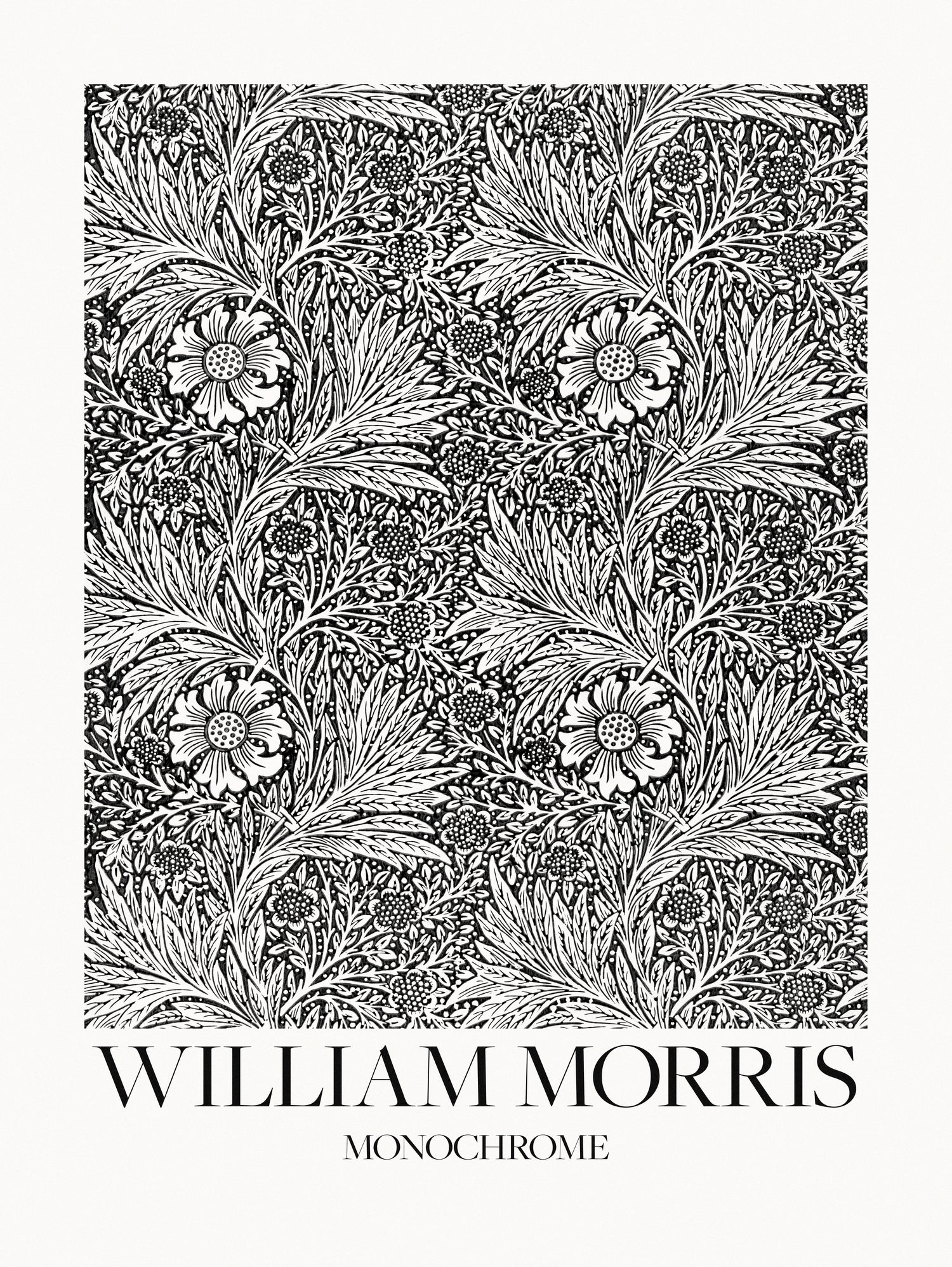 Marigold Monochrome by William Morris on GIANT ART - william morris flowers and plants william morris