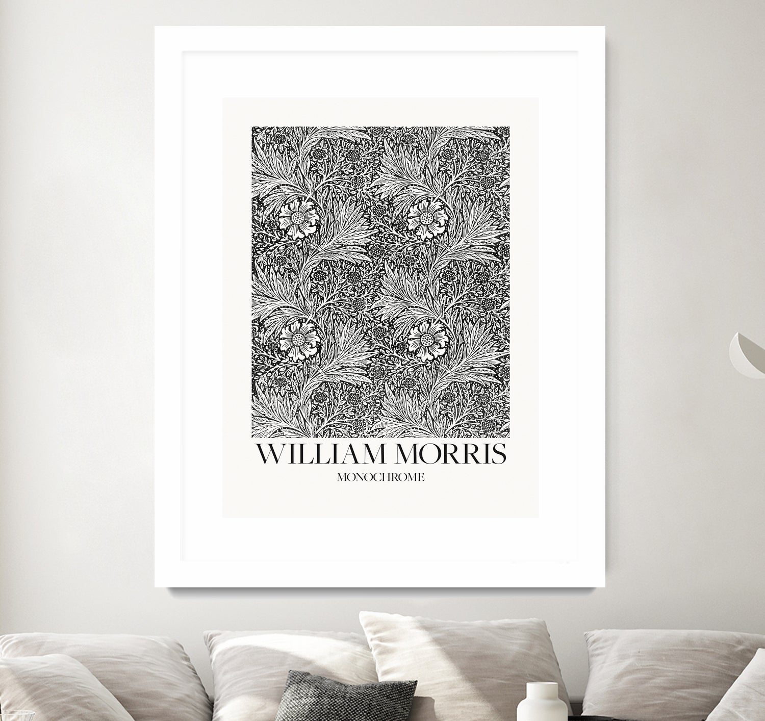 Marigold Monochrome by William Morris on GIANT ART - william morris flowers and plants william morris