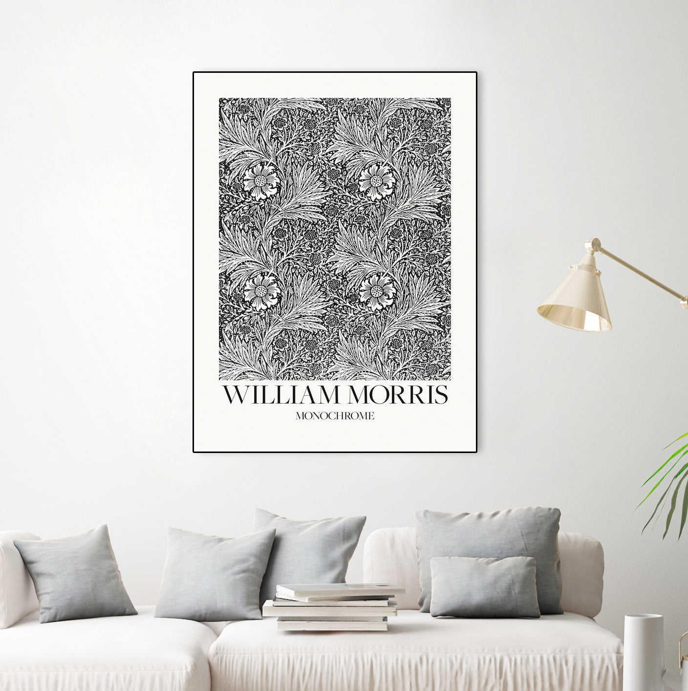 Marigold Monochrome by William Morris on GIANT ART - william morris flowers and plants william morris