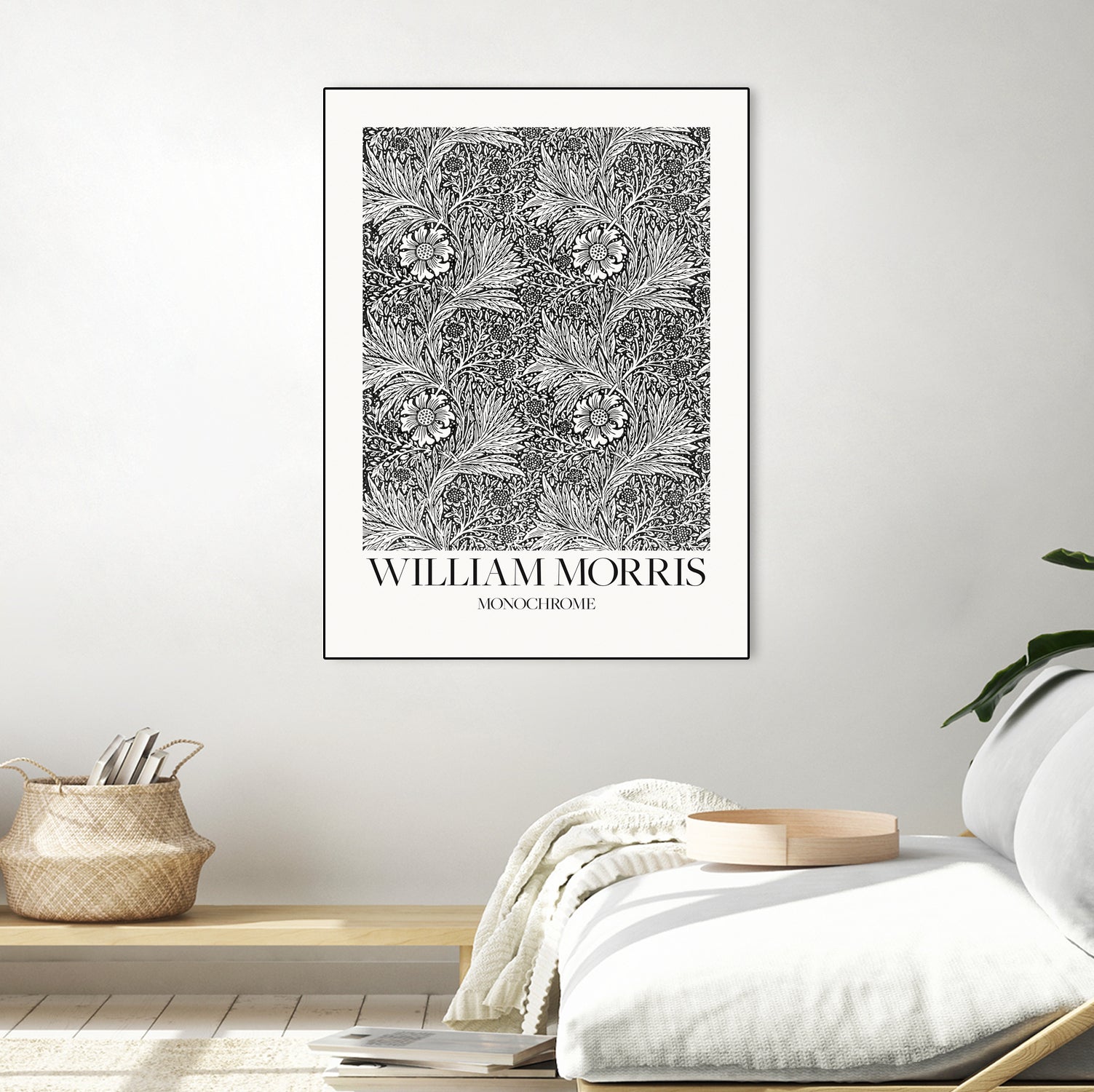 Marigold Monochrome by William Morris on GIANT ART - william morris flowers and plants william morris
