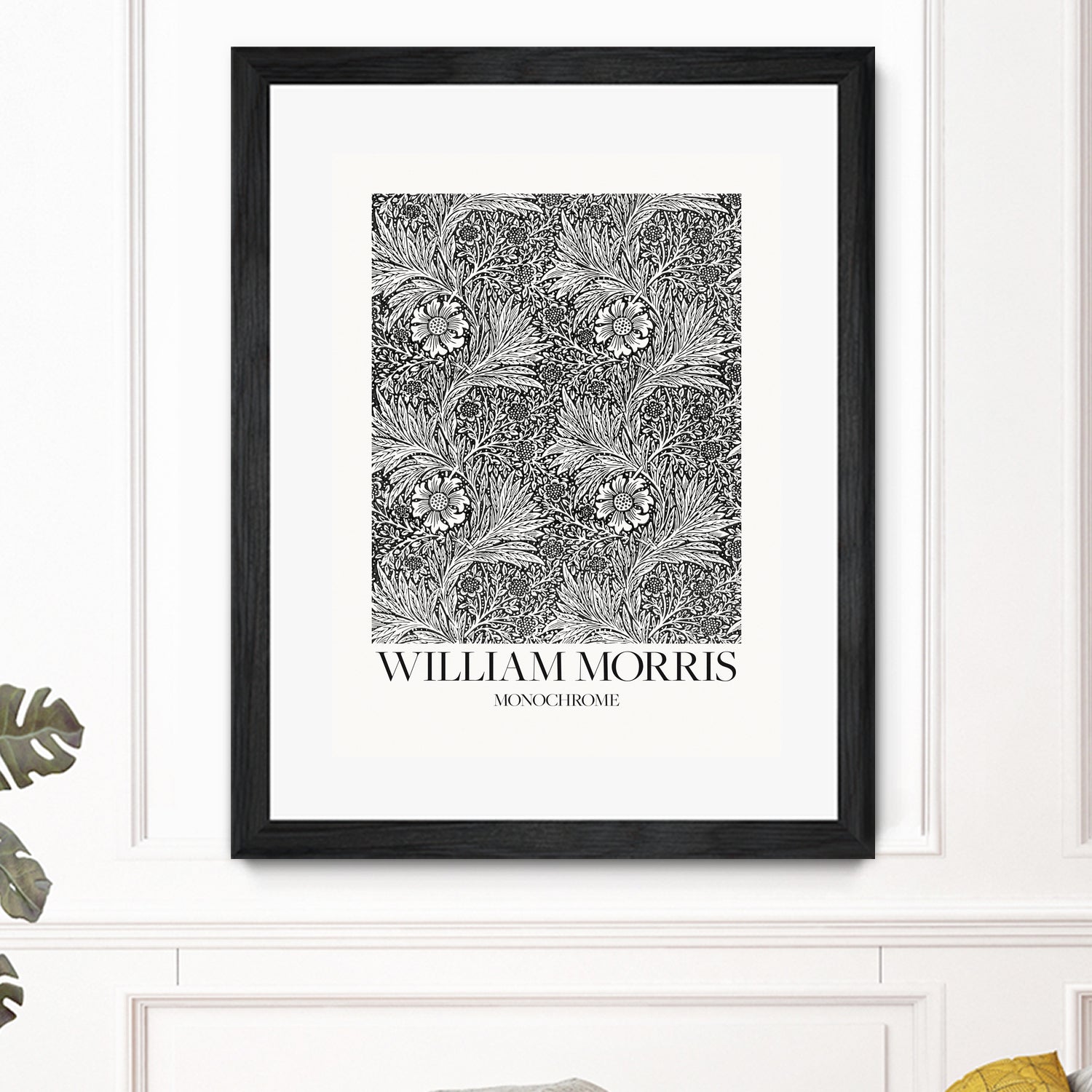 Marigold Monochrome by William Morris on GIANT ART - william morris flowers and plants william morris