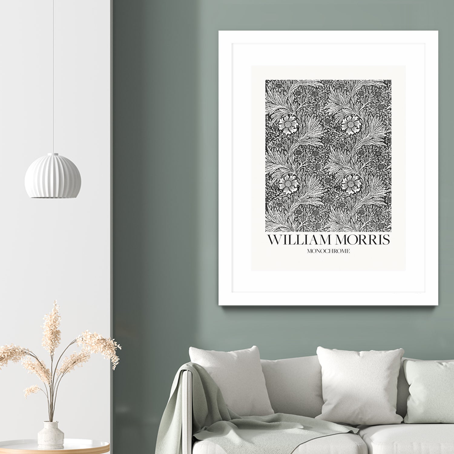 Marigold Monochrome by William Morris on GIANT ART - william morris flowers and plants william morris