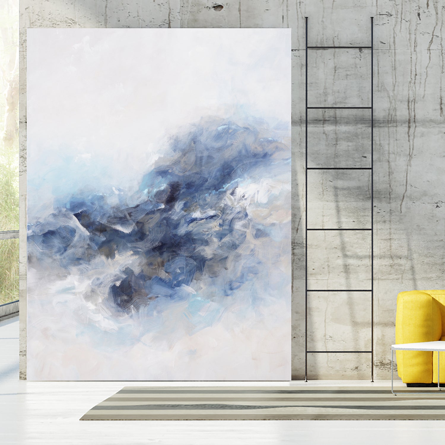 Expressionist Blue Abstract by Francoise Wattre on GIANT ART - paintings abstract art