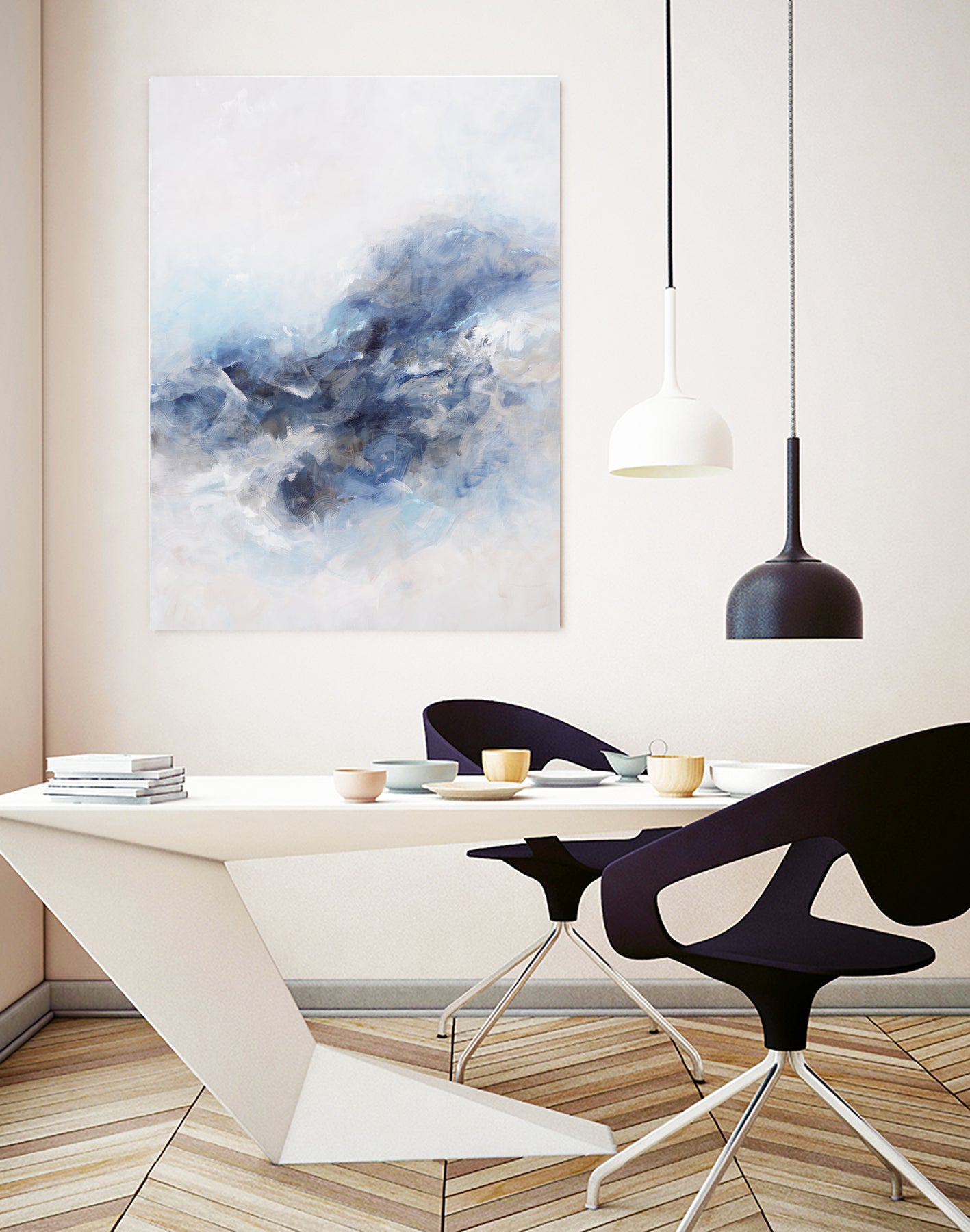 Expressionist Blue Abstract by Francoise Wattre on GIANT ART - paintings abstract art