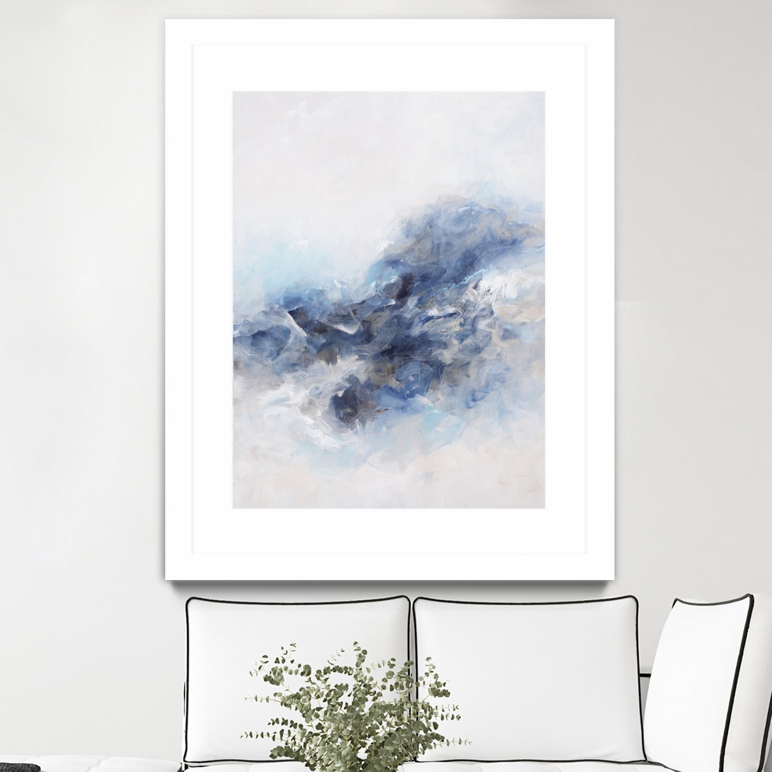 Expressionist Blue Abstract by Francoise Wattre on GIANT ART - paintings abstract art