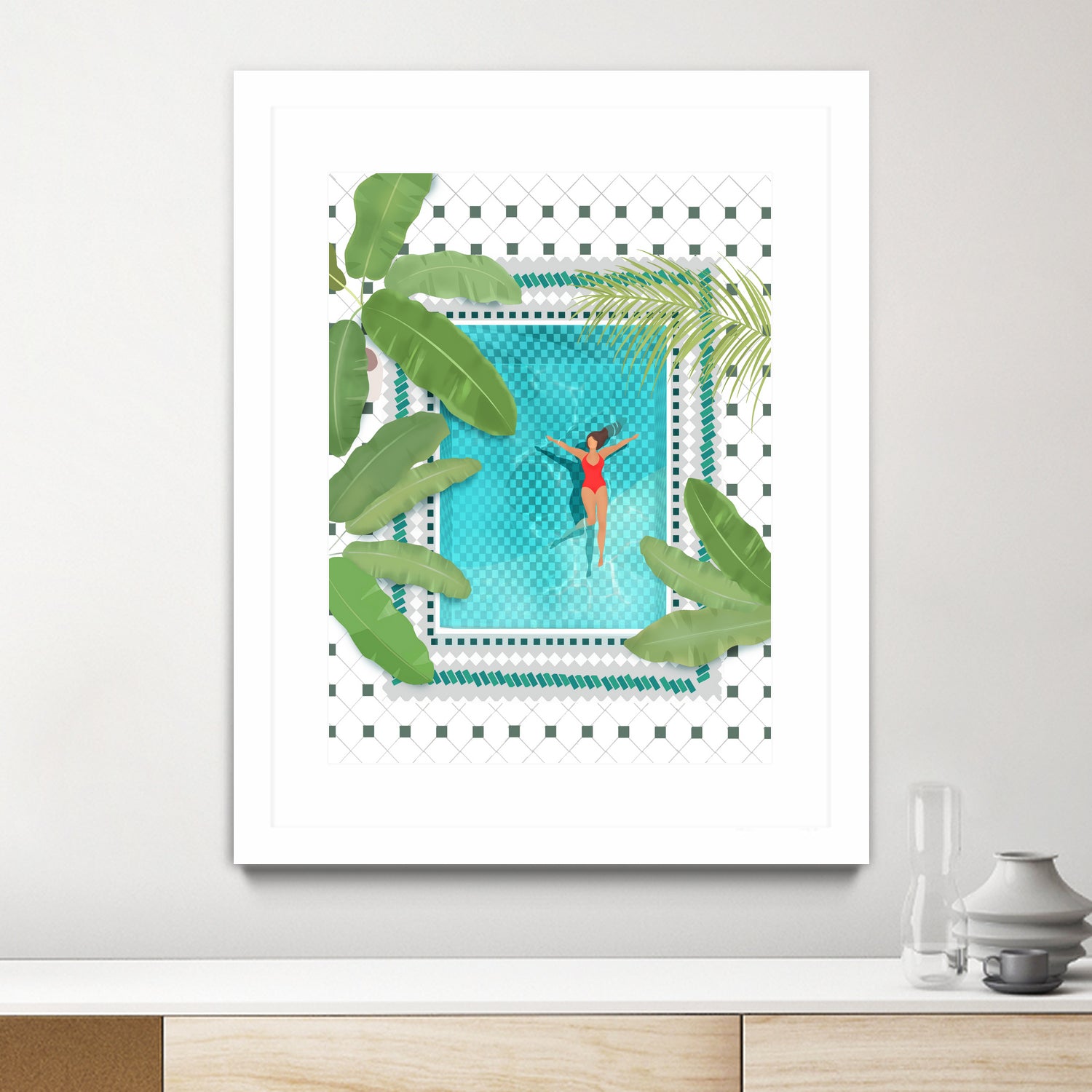 Riad Pool by Petra on GIANT ART - botanical woman