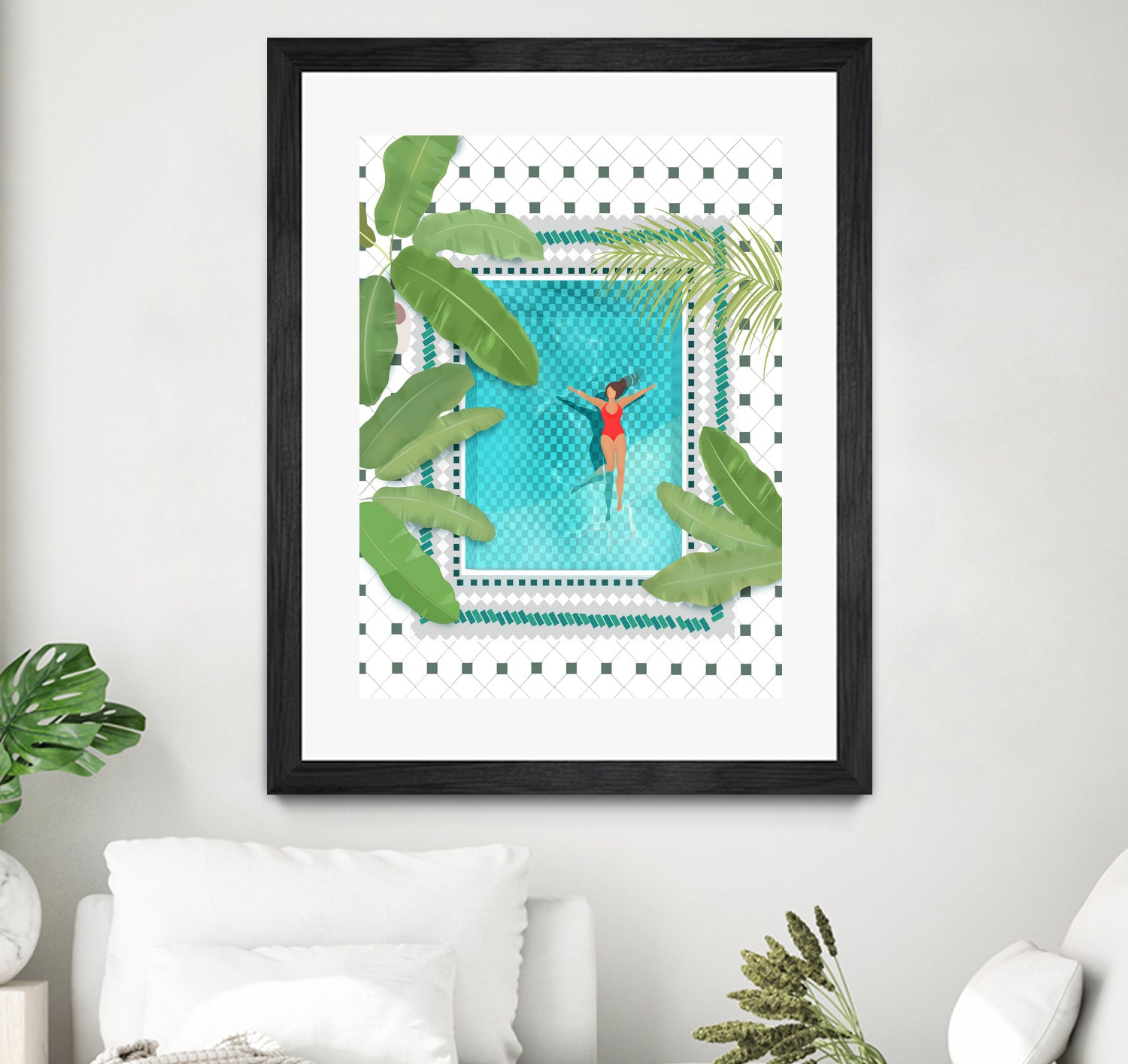 Riad Pool by Petra on GIANT ART - botanical woman