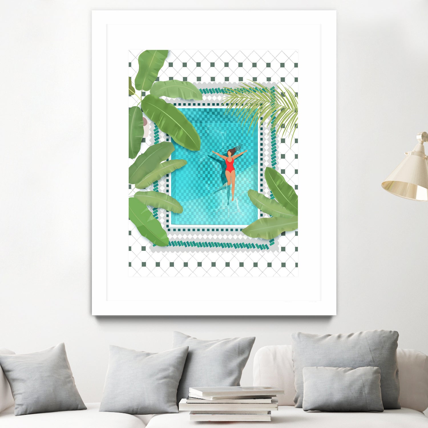 Riad Pool by Petra on GIANT ART - botanical woman