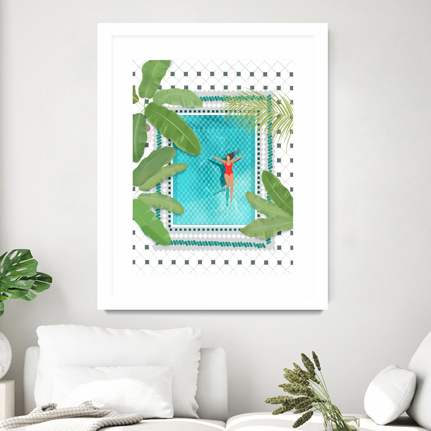 Riad Pool by Petra on GIANT ART - botanical woman