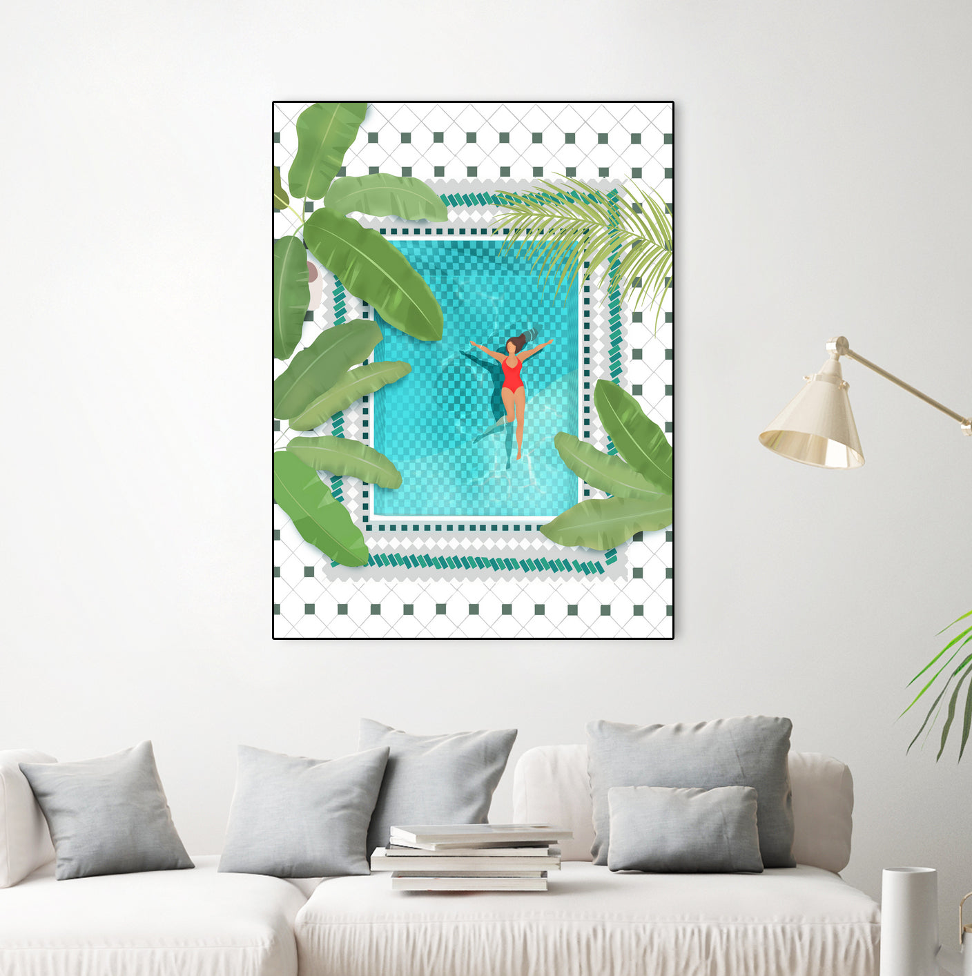 Riad Pool by Petra on GIANT ART - botanical woman