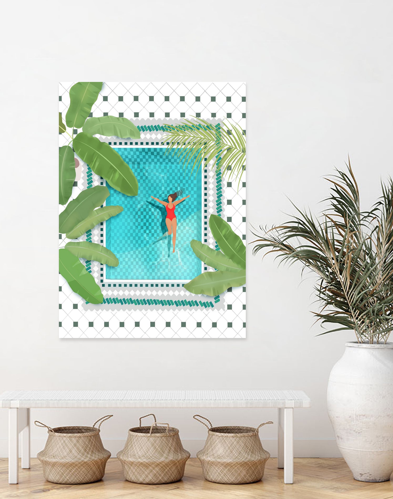 Riad Pool by Petra on GIANT ART - botanical woman