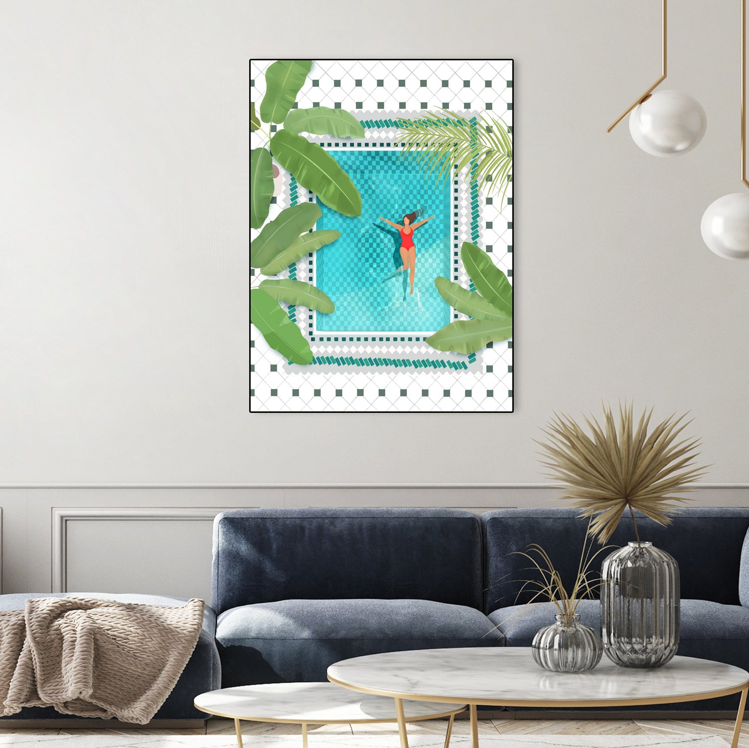 Riad Pool by Petra on GIANT ART - botanical woman