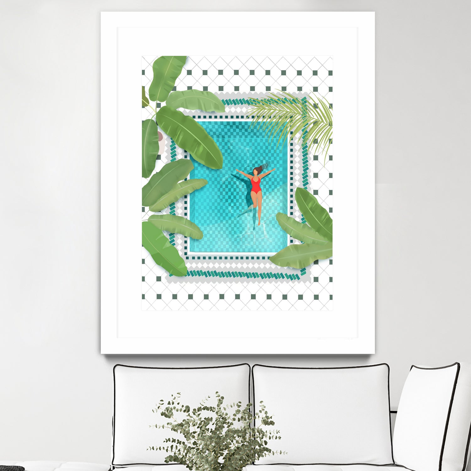 Riad Pool by Petra on GIANT ART - botanical woman