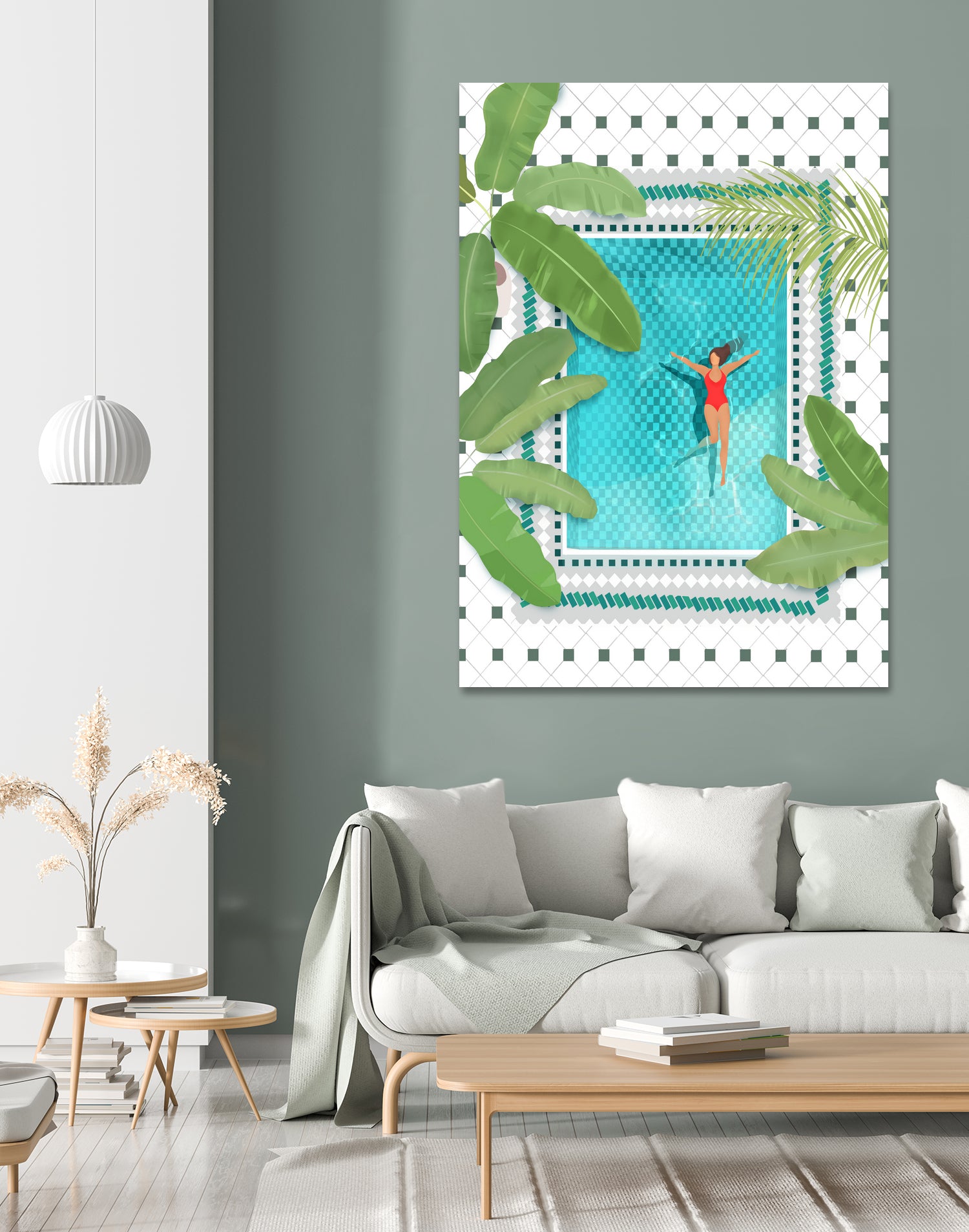 Riad Pool by Petra on GIANT ART - botanical woman