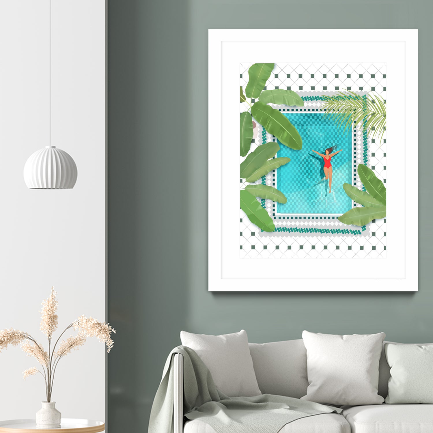 Riad Pool by Petra on GIANT ART - botanical woman