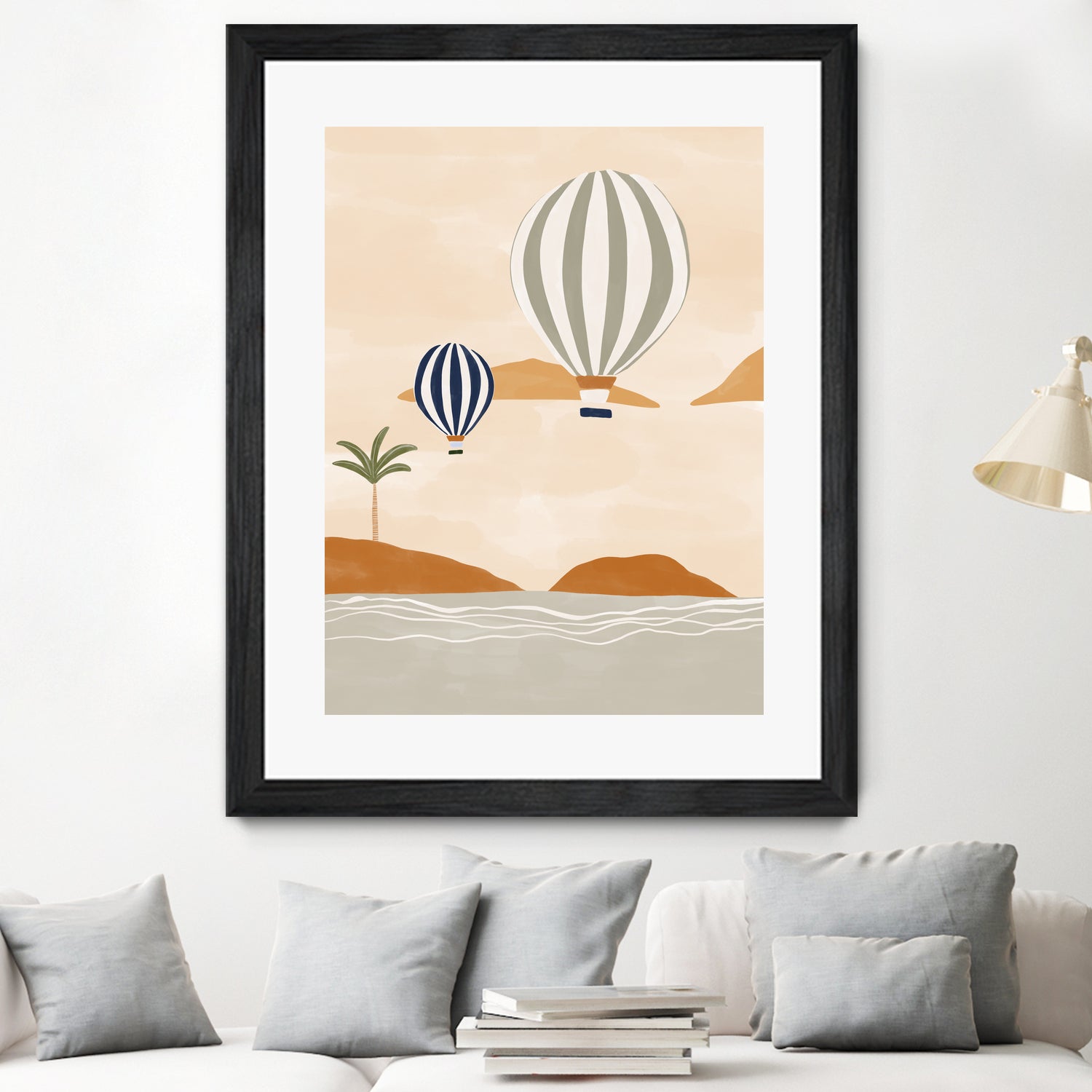 Airballoons In Dessert by Ivy on GIANT ART - illustration hot air balloon