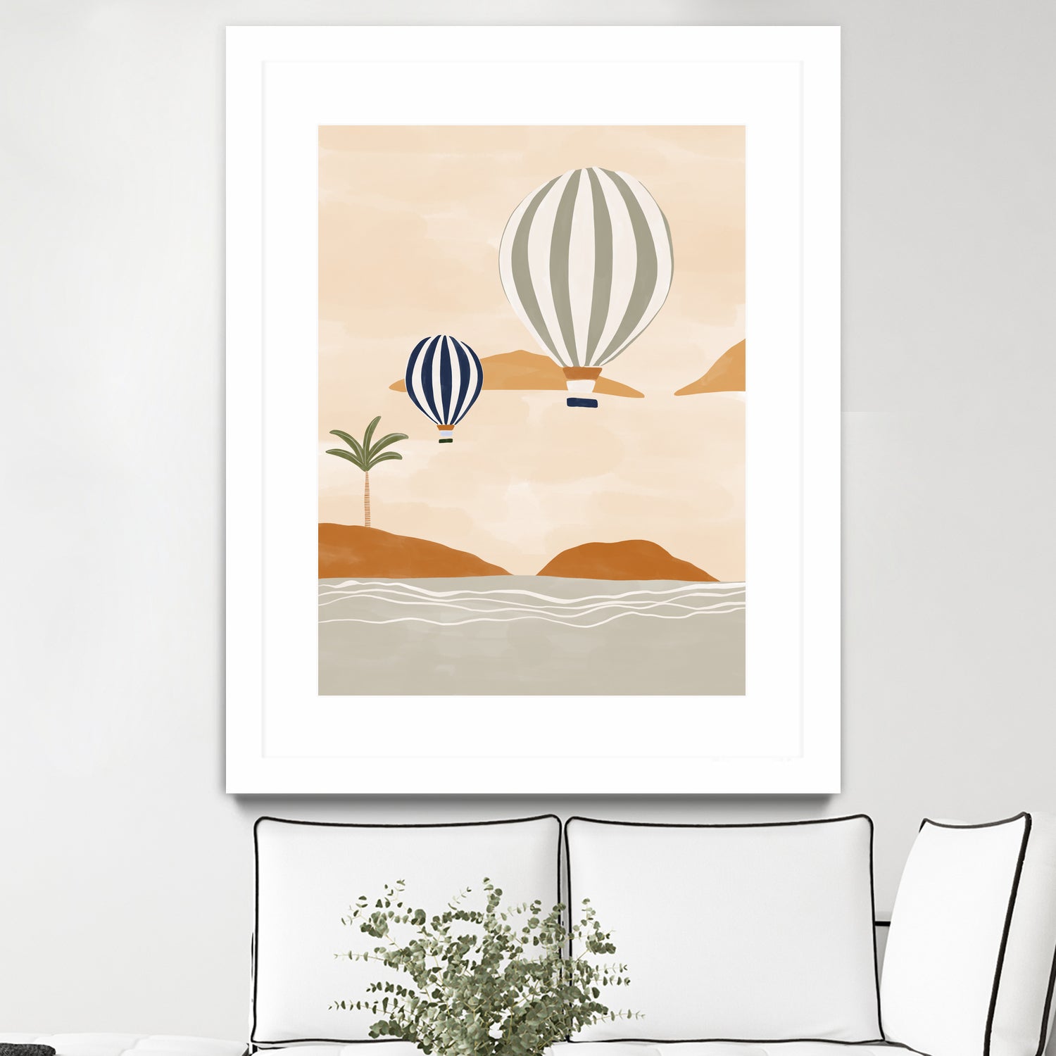 Airballoons In Dessert by Ivy on GIANT ART - illustration hot air balloon