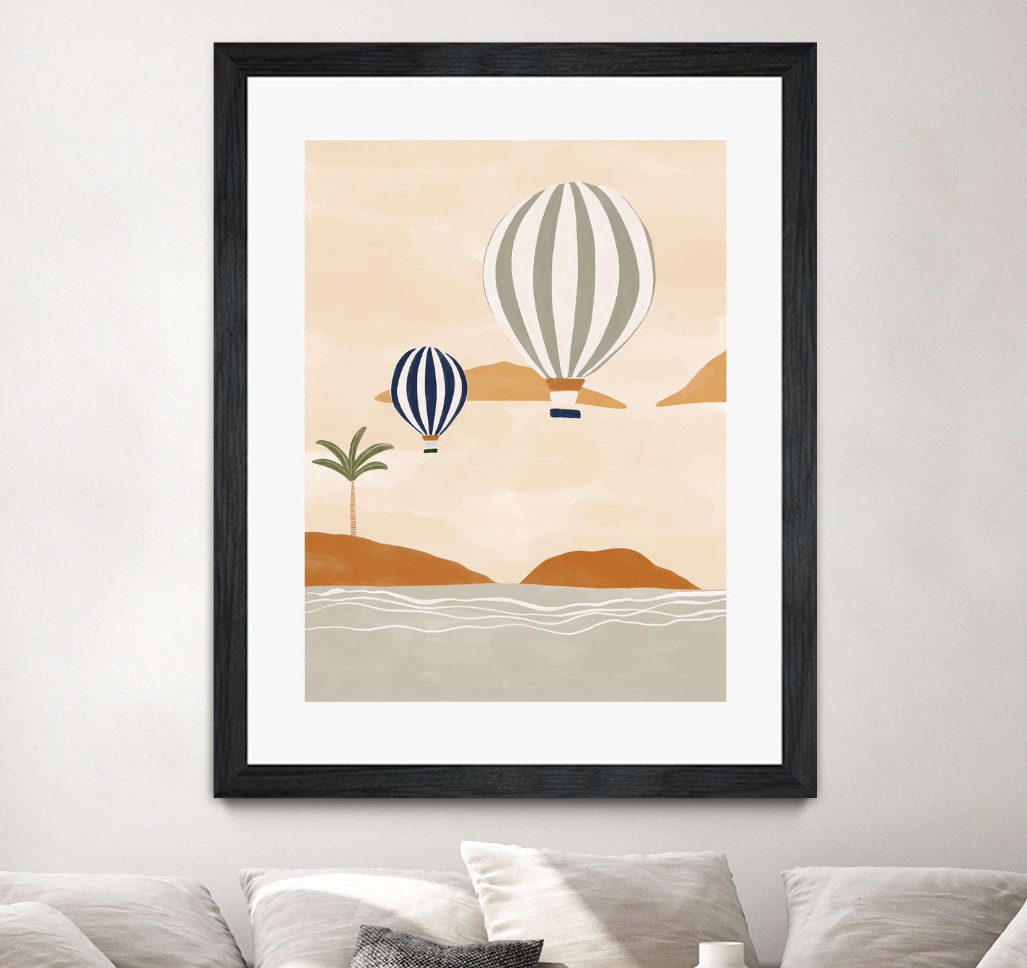 Airballoons In Dessert by Ivy on GIANT ART - illustration hot air balloon