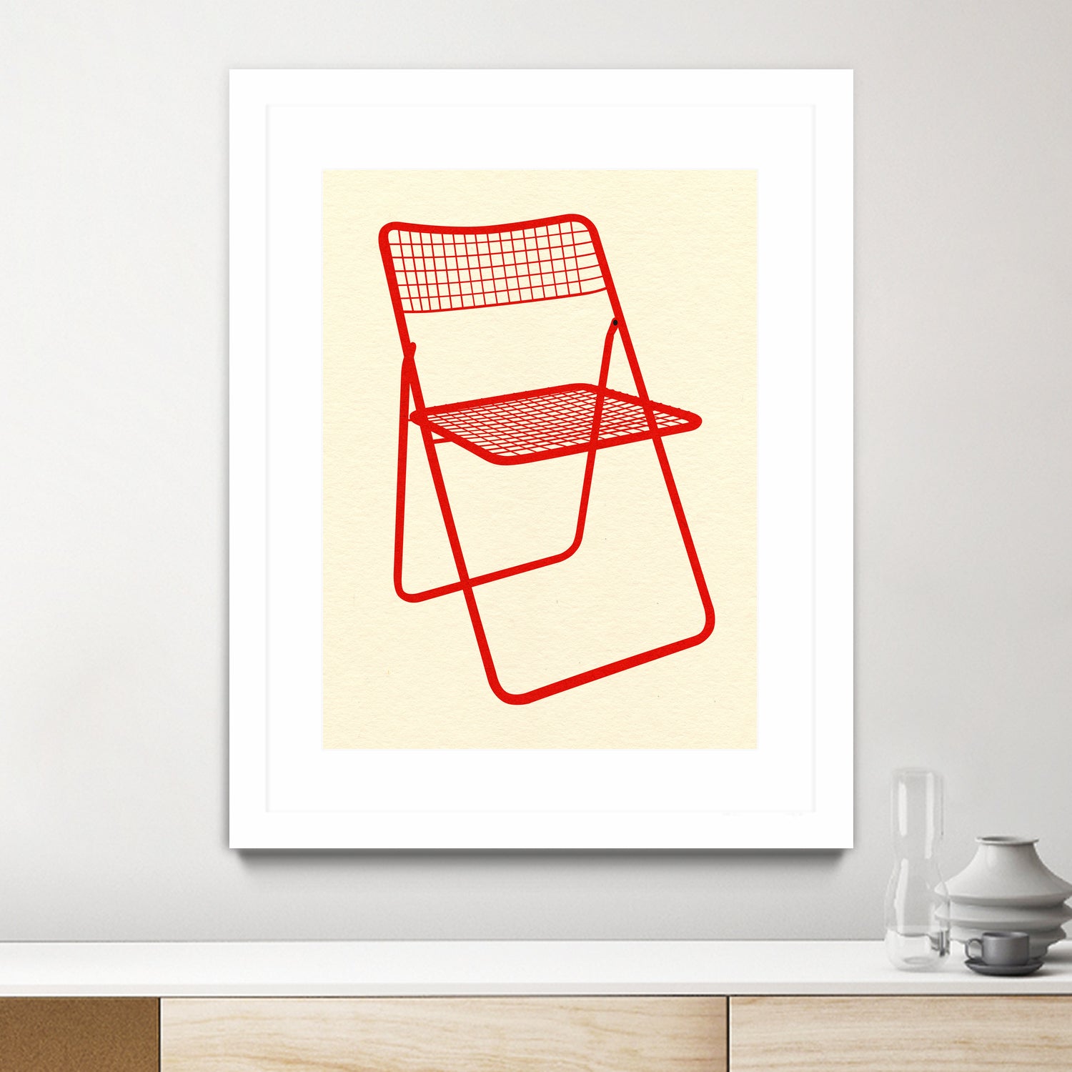 Ted Net Chair Red by Rosi on GIANT ART - illustration ikea