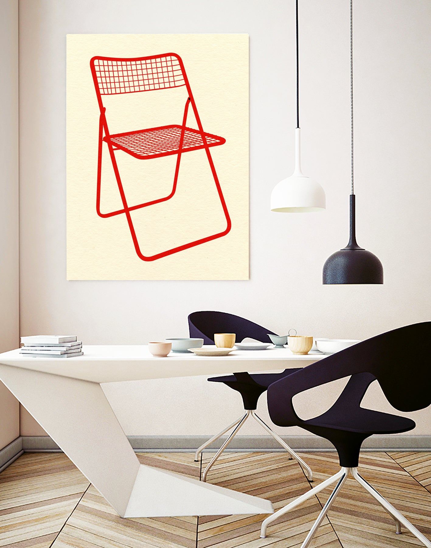 Ted Net Chair Red by Rosi on GIANT ART - illustration ikea