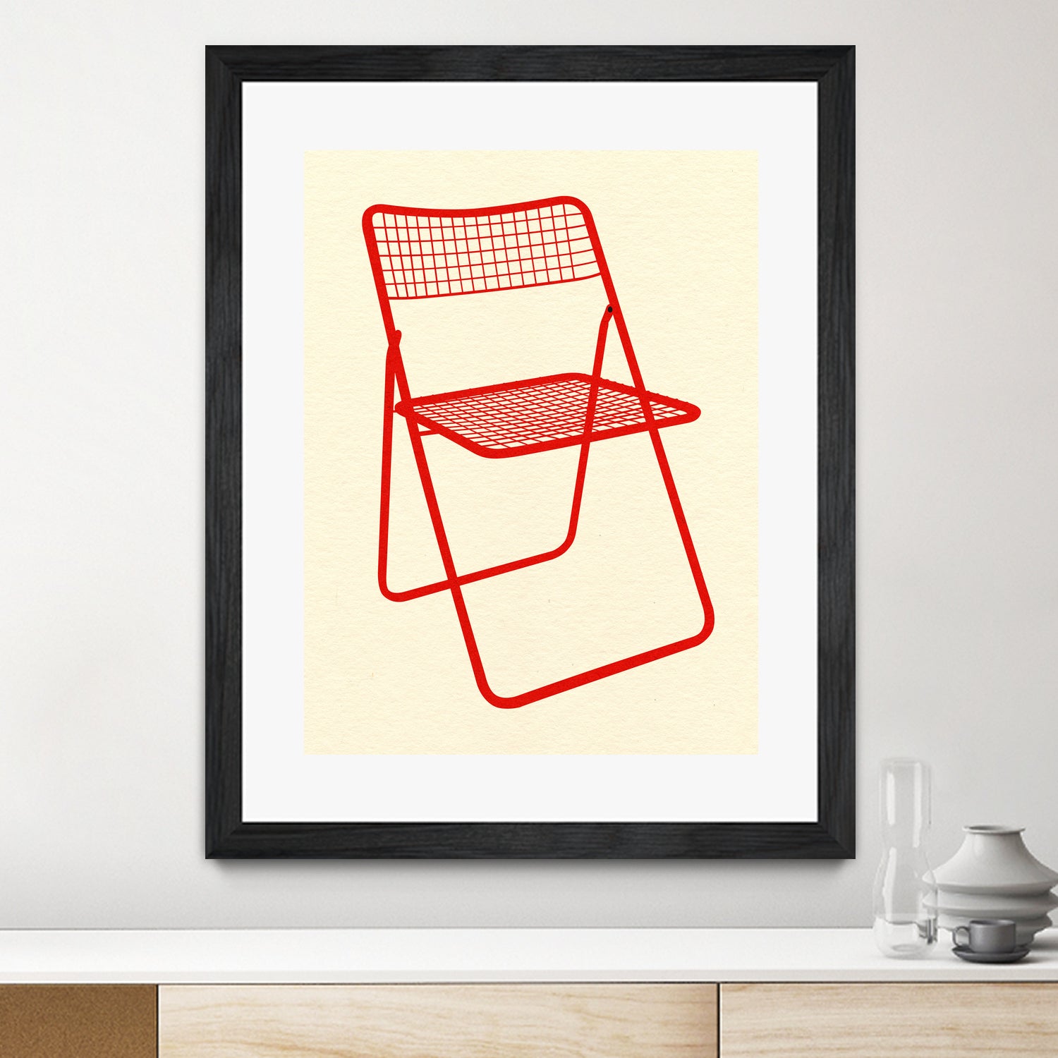 Ted Net Chair Red by Rosi on GIANT ART - illustration ikea
