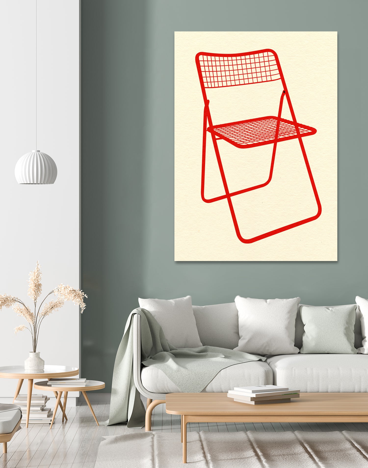 Ted Net Chair Red by Rosi on GIANT ART - illustration ikea