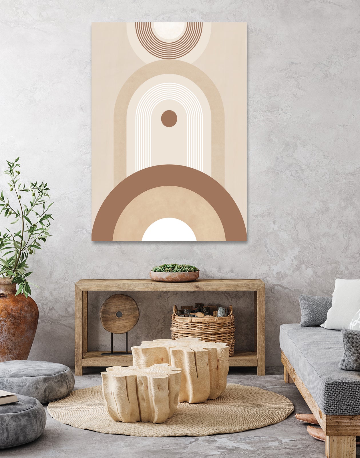 Beige Mid Century Poster by Elena Ristova on GIANT ART - abstract abstract