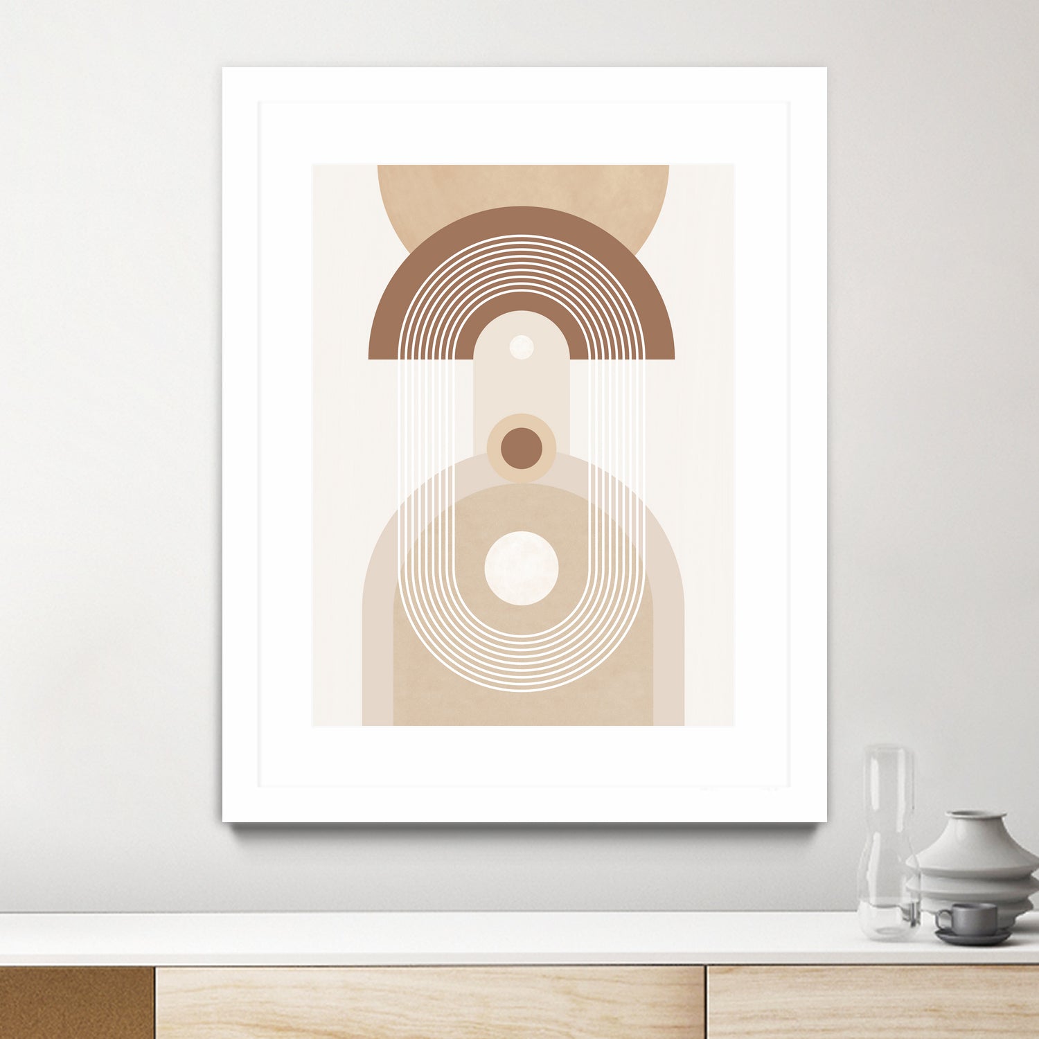 Beige Mid Century Poster by Elena Ristova on GIANT ART - abstract abstract