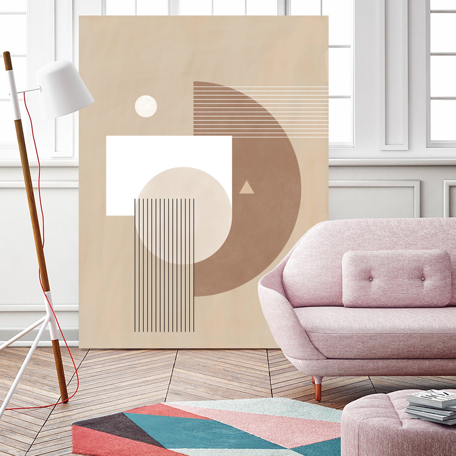 Neutral Semicircles Poster by Elena Ristova on GIANT ART - abstract abstract