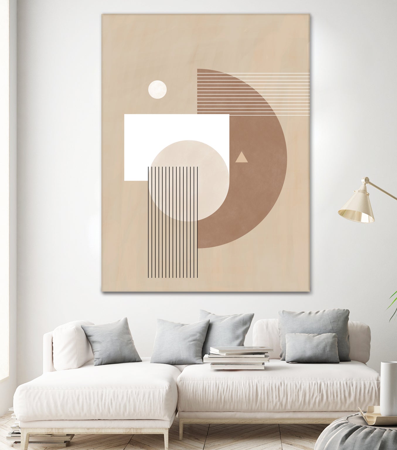 Neutral Semicircles Poster by Elena Ristova on GIANT ART - abstract abstract