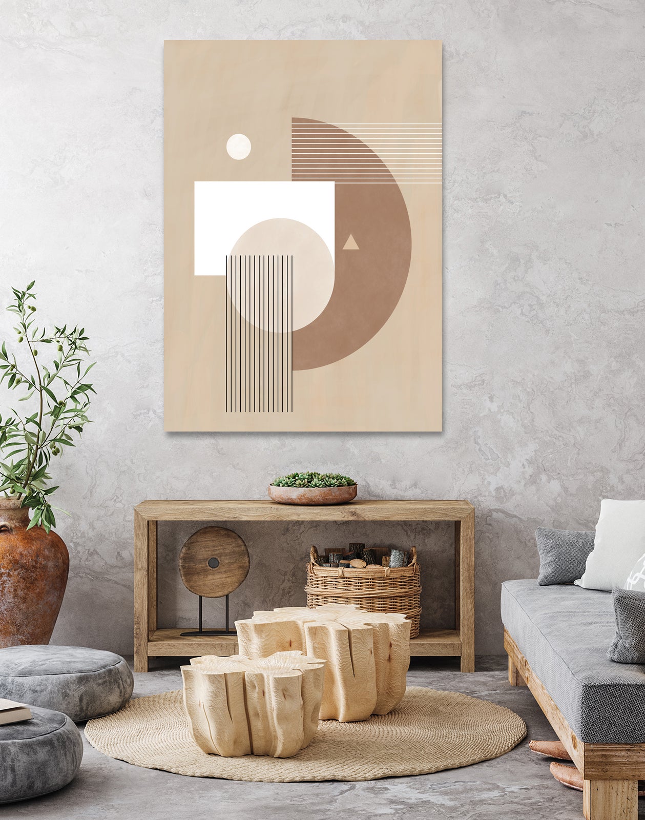 Neutral Semicircles Poster by Elena Ristova on GIANT ART - abstract abstract