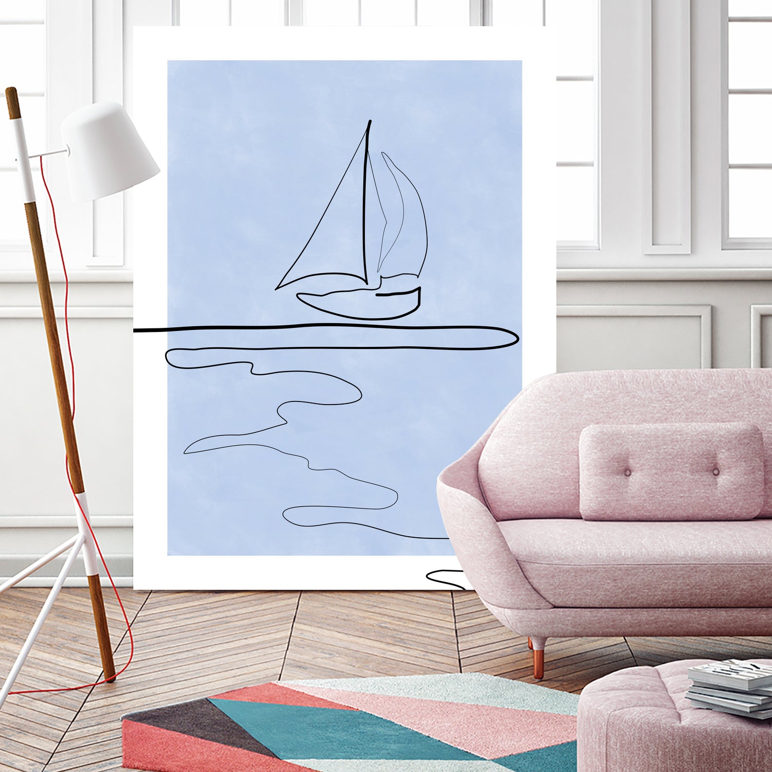 Sail Line Serenity by Elena Ristova on GIANT ART - abstract minimalist line art
