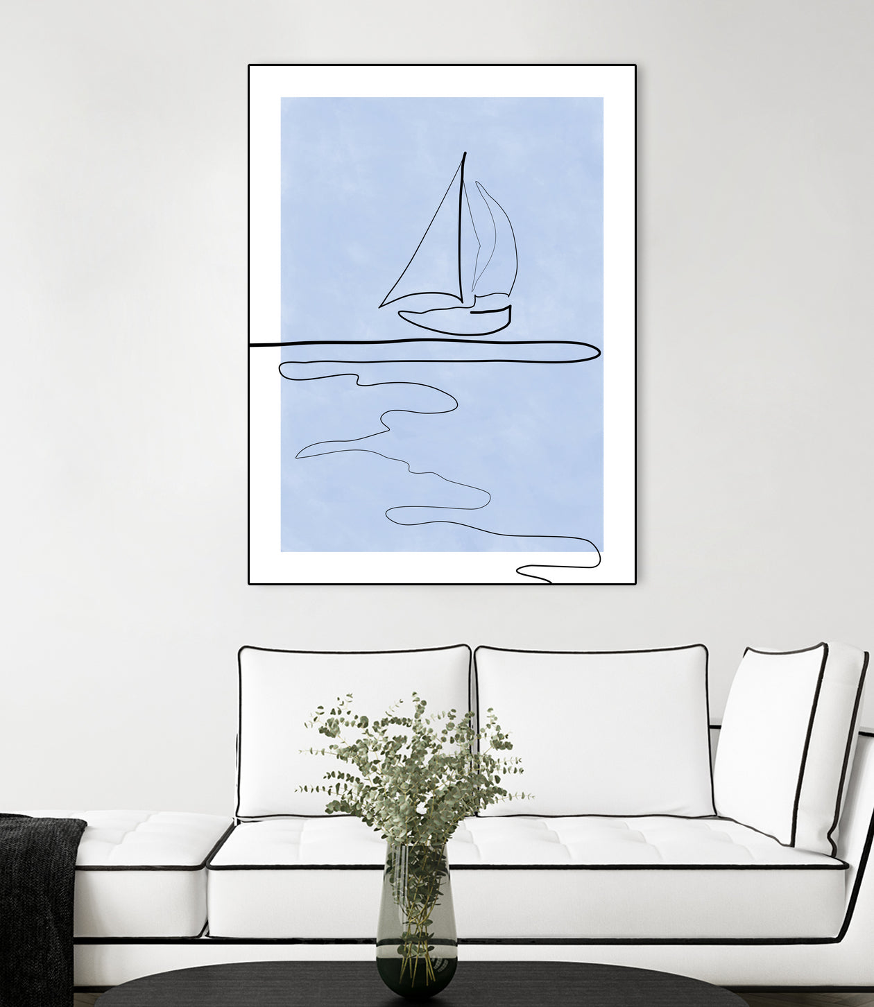 Sail Line Serenity by Elena Ristova on GIANT ART - abstract minimalist line art