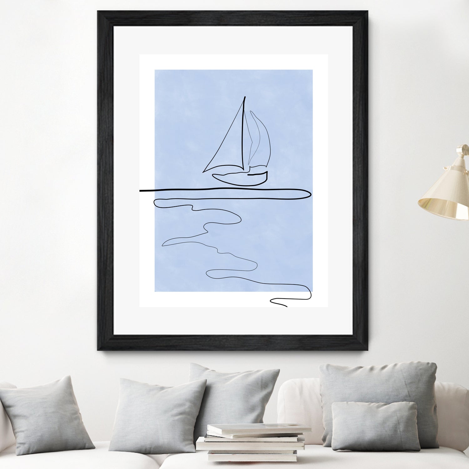 Sail Line Serenity by Elena Ristova on GIANT ART - abstract minimalist line art
