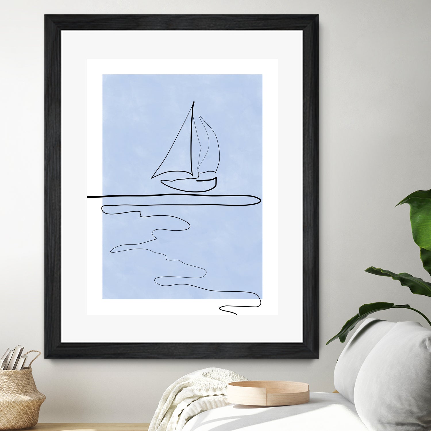Sail Line Serenity by Elena Ristova on GIANT ART - abstract minimalist line art