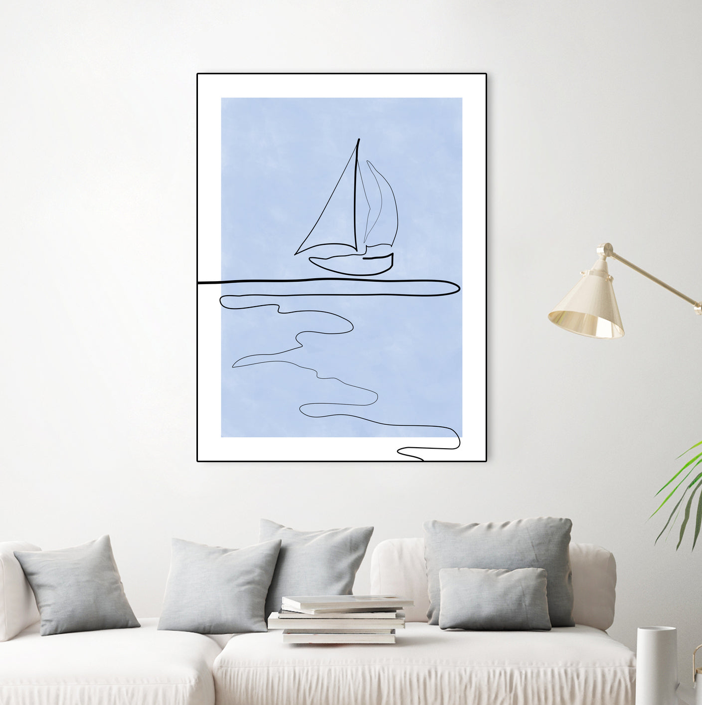 Sail Line Serenity by Elena Ristova on GIANT ART - abstract minimalist line art