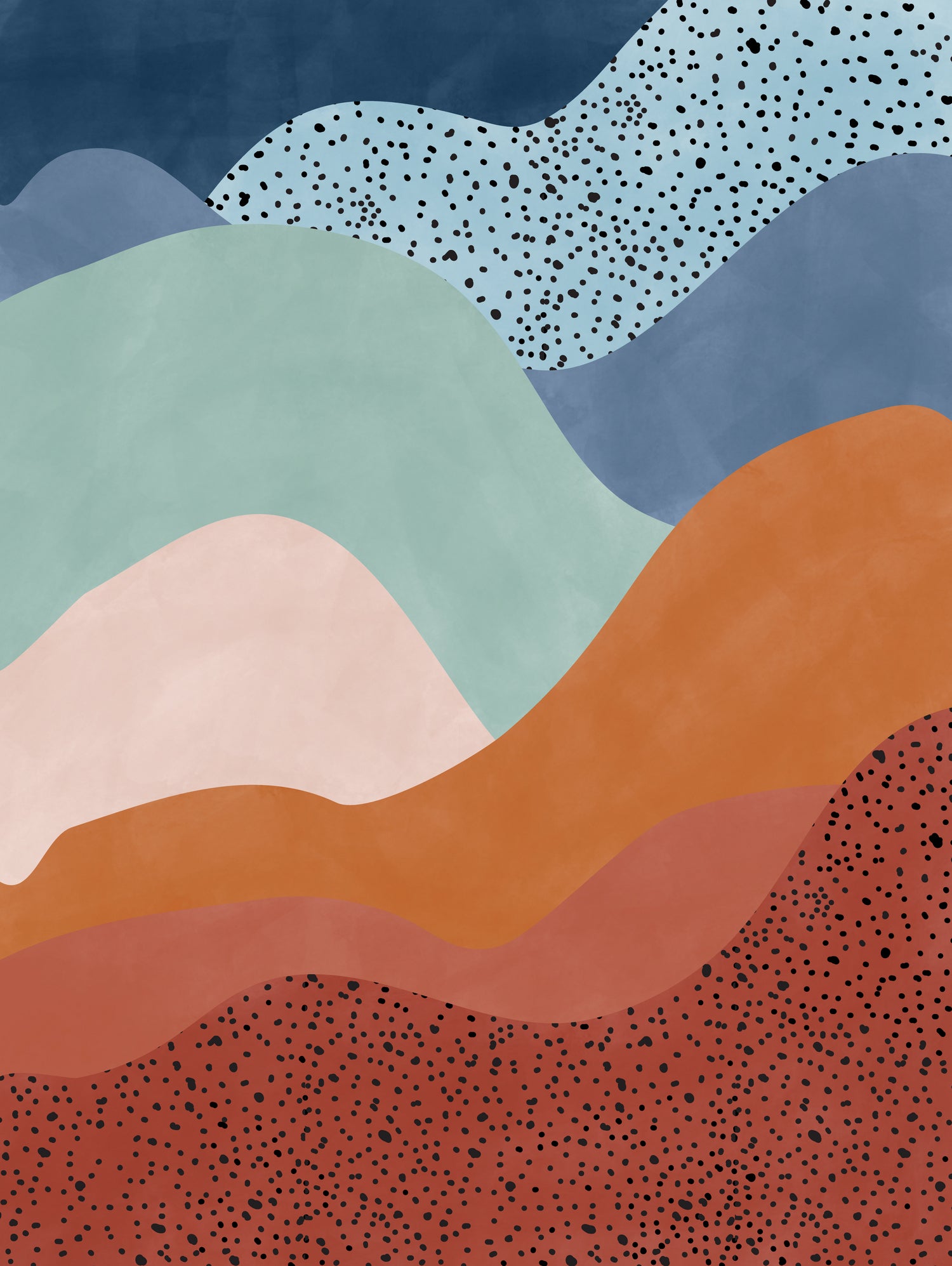 Colorful Wave Scape by Elena Ristova on GIANT ART - abstract abstract