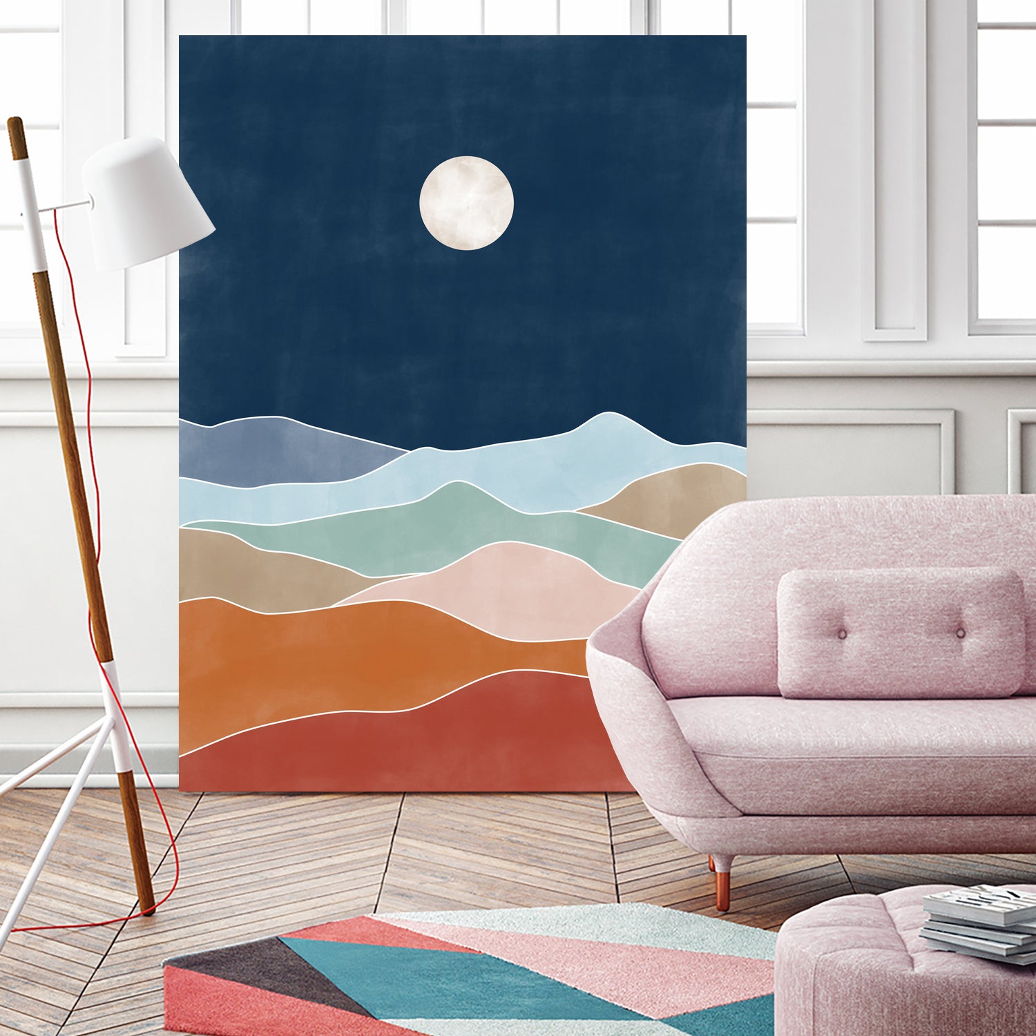 Moonlit Hill Scape by Elena Ristova on GIANT ART - abstract abstract