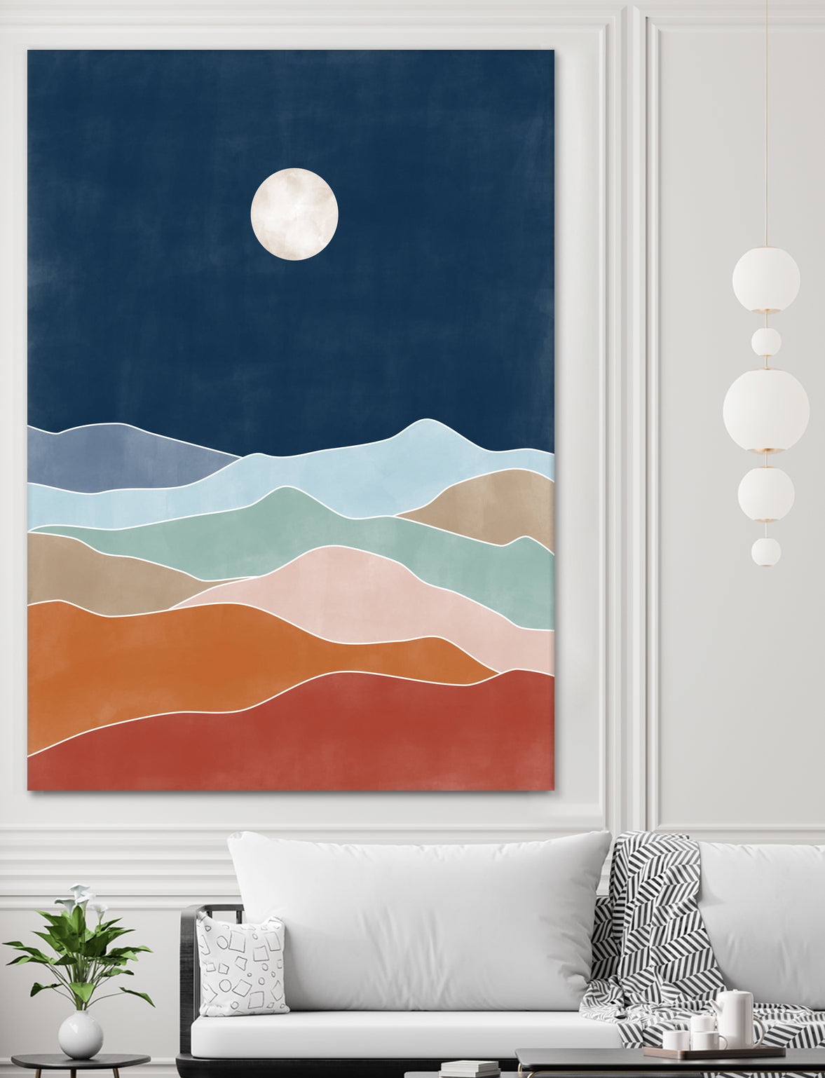 Moonlit Hill Scape by Elena Ristova on GIANT ART - abstract abstract