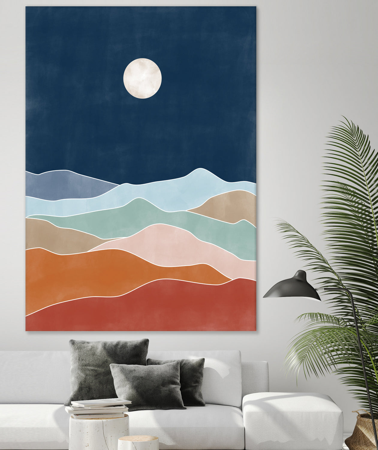 Moonlit Hill Scape by Elena Ristova on GIANT ART - abstract abstract